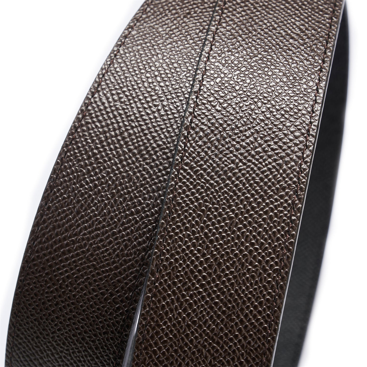 BELTLEY Elegant Dual-Layer Espresso Leather Belt With Plate Buckle - 1.38β Width