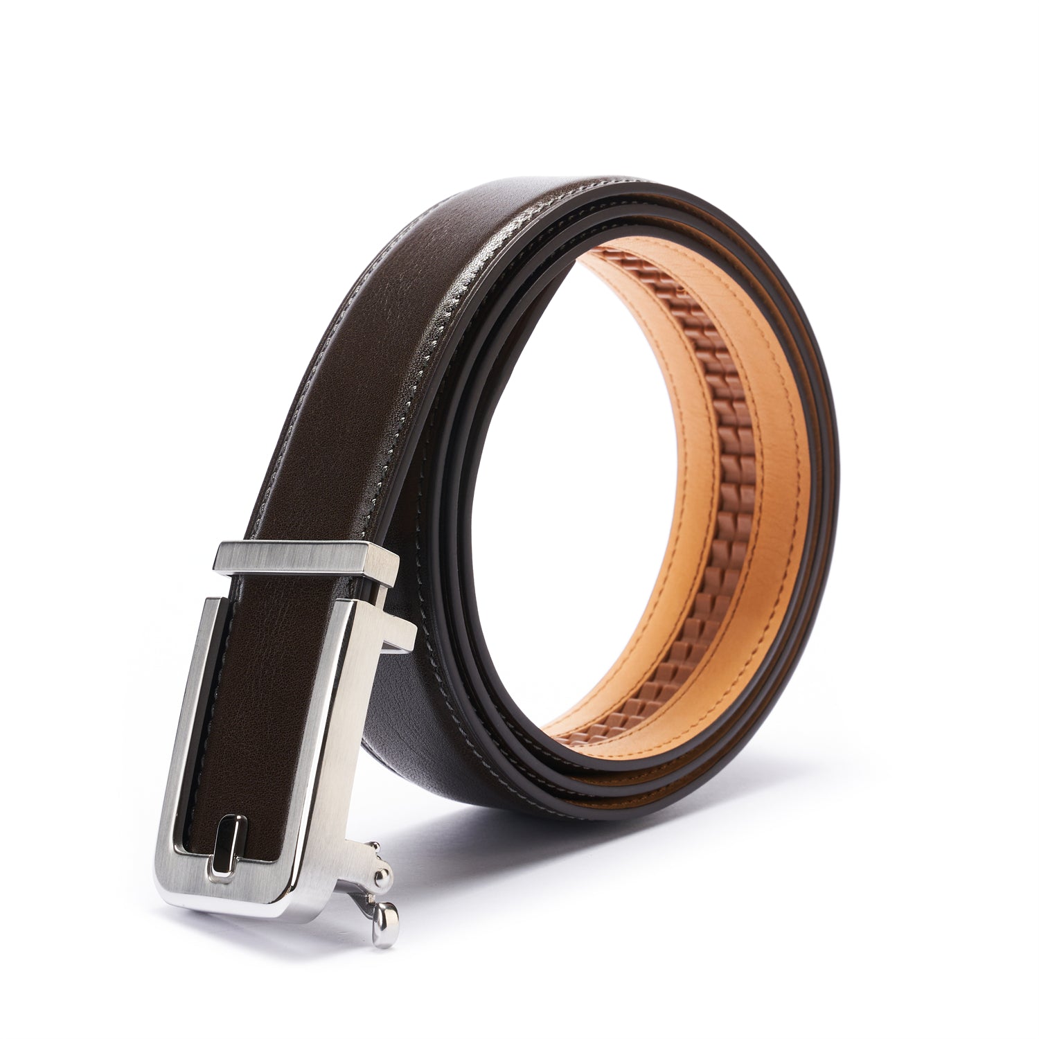 BELTLEY Espresso Italian Full-Grain Leather Belt  with Japanese Oak Leather Base Layer