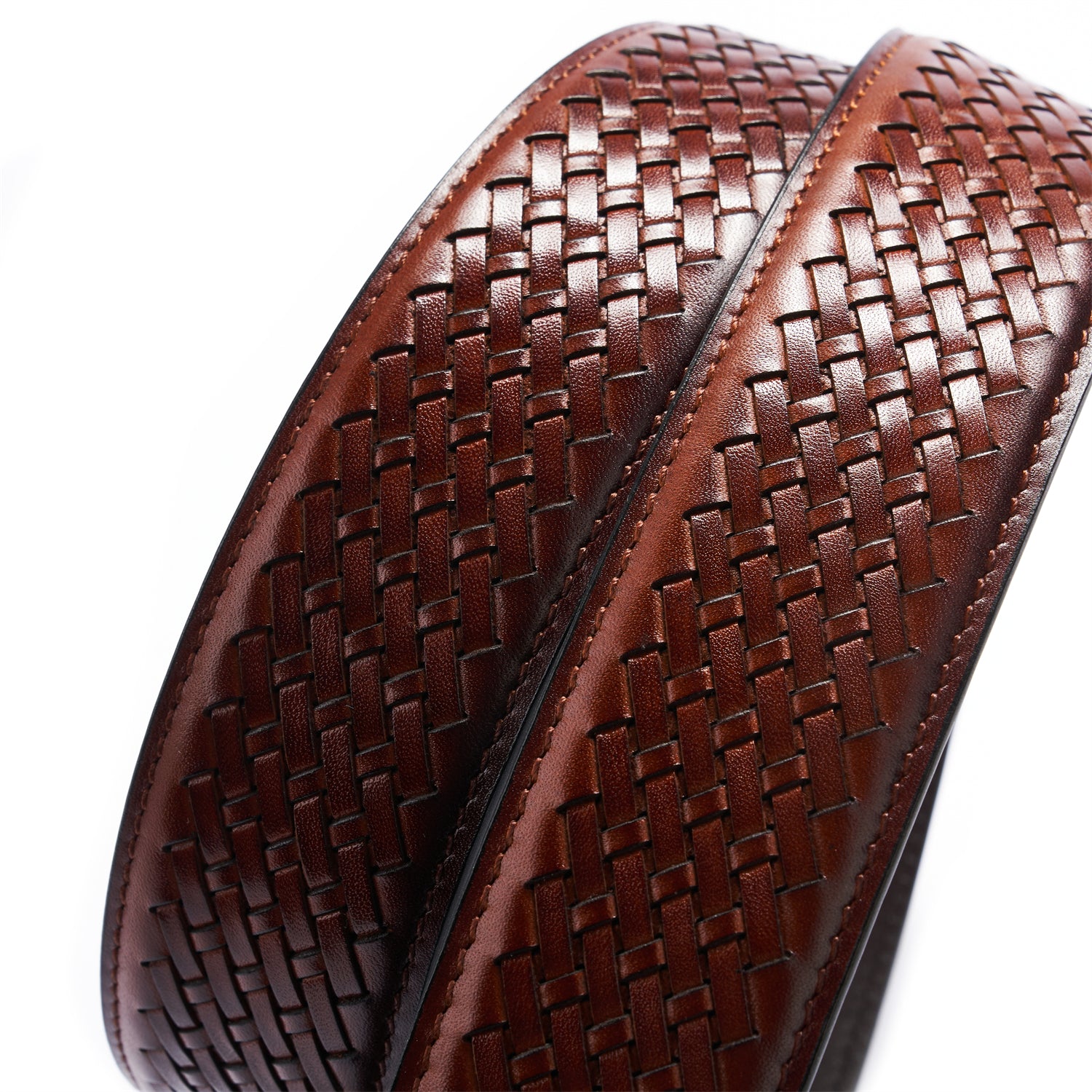 BELTLEY Finest Brown Italian Leather Belt – Handwoven Exclusivity, 1.5” Width