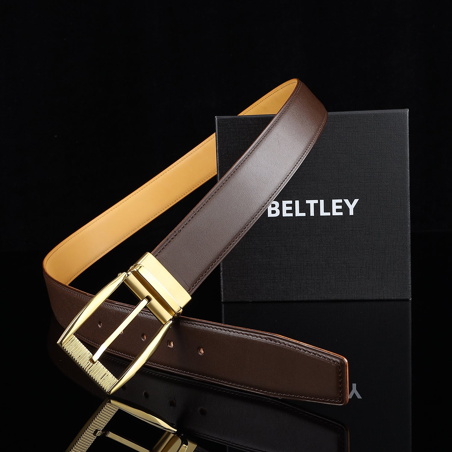 BELTLEY Genuine Calfskin Everyday Belt