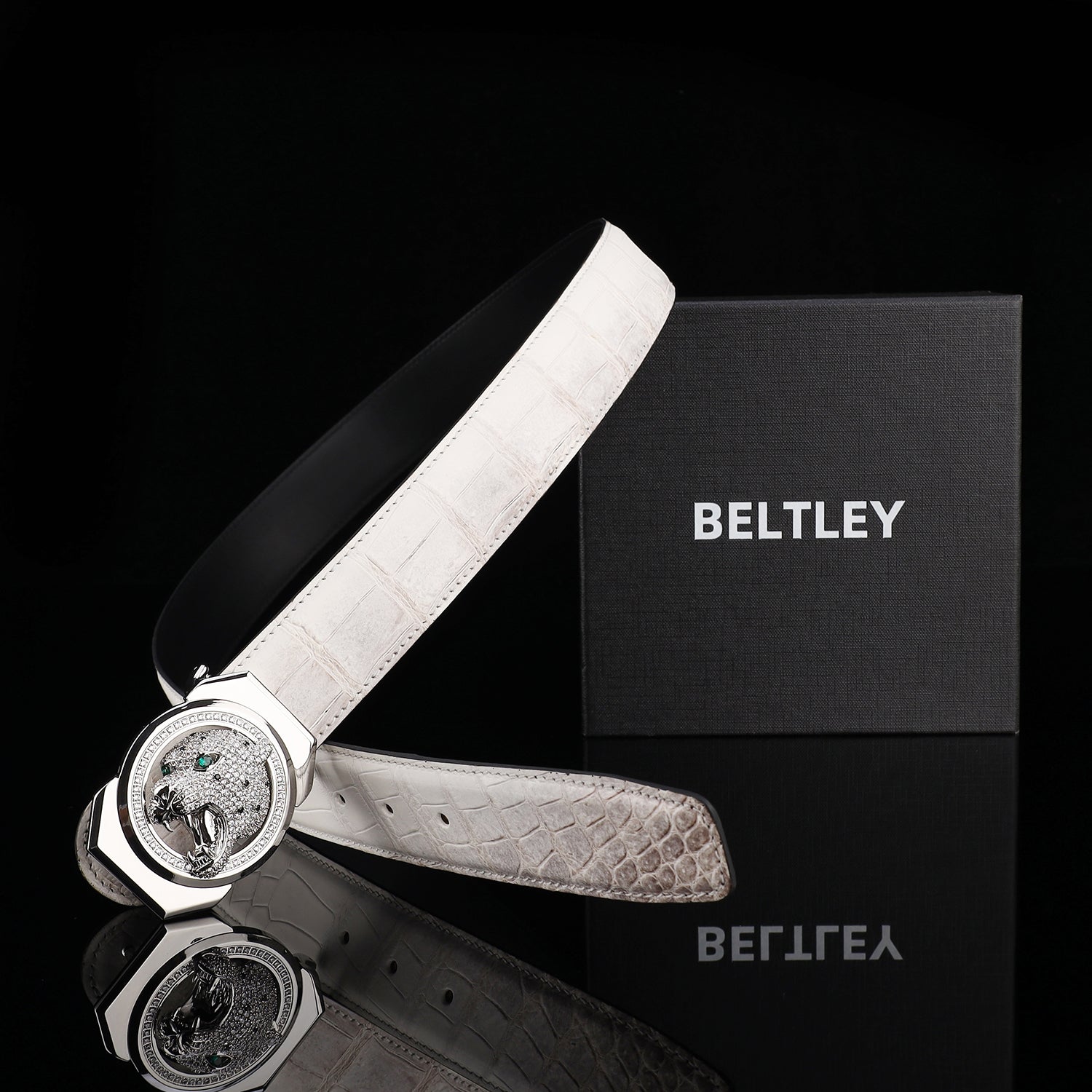 BELTLEY Genuine Himalayan Crocodile Belt for Men