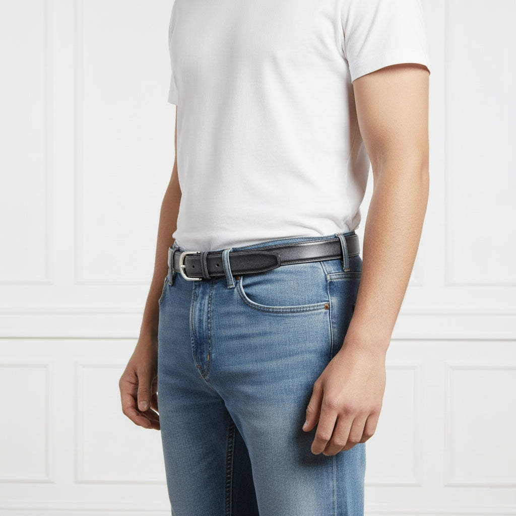 BELTLEY Genuine Leather Waxed Belt for Men and Women