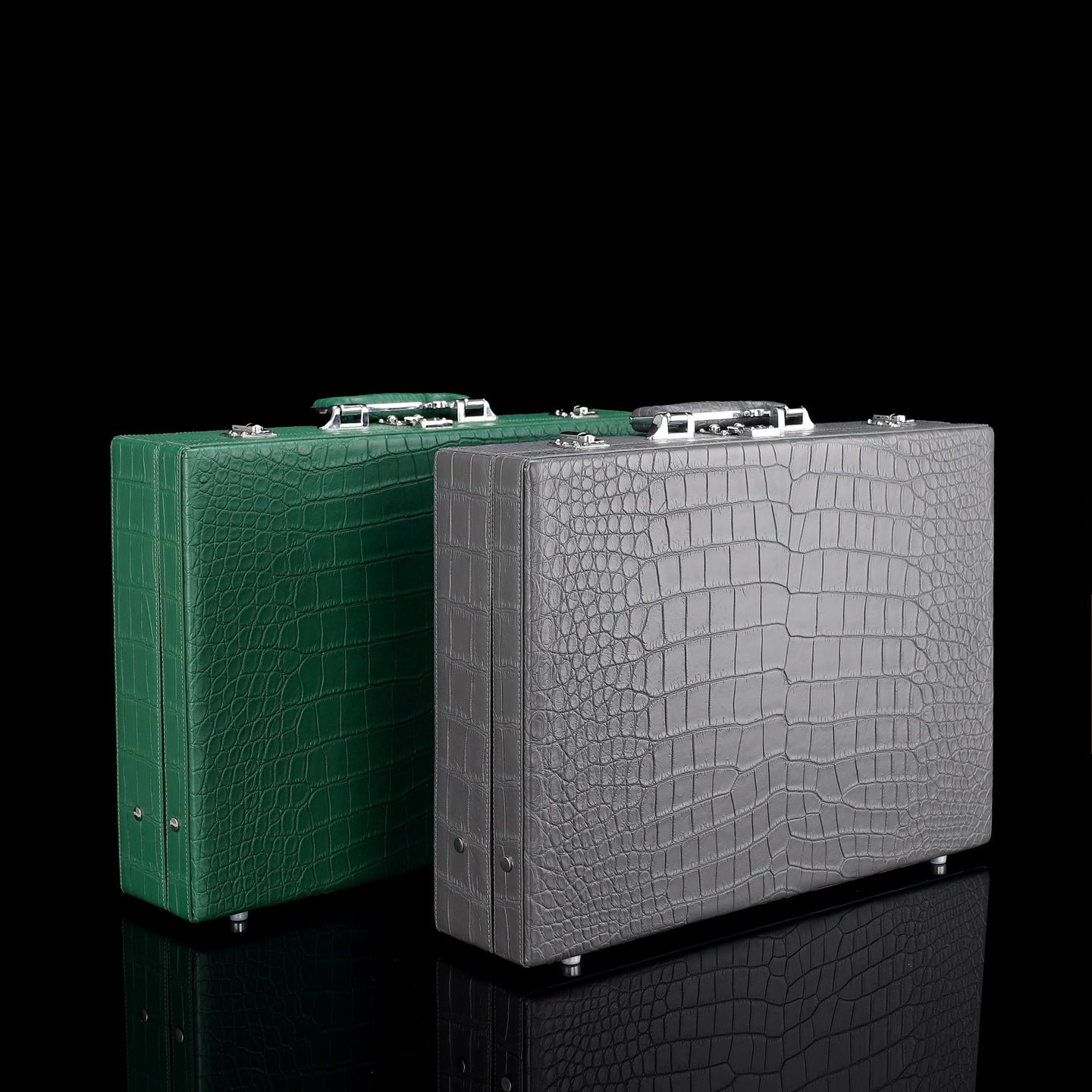 BELTLEY Green Nile Crocodile Briefcase – Structured Multi-Compartment & Versatile Carry Design