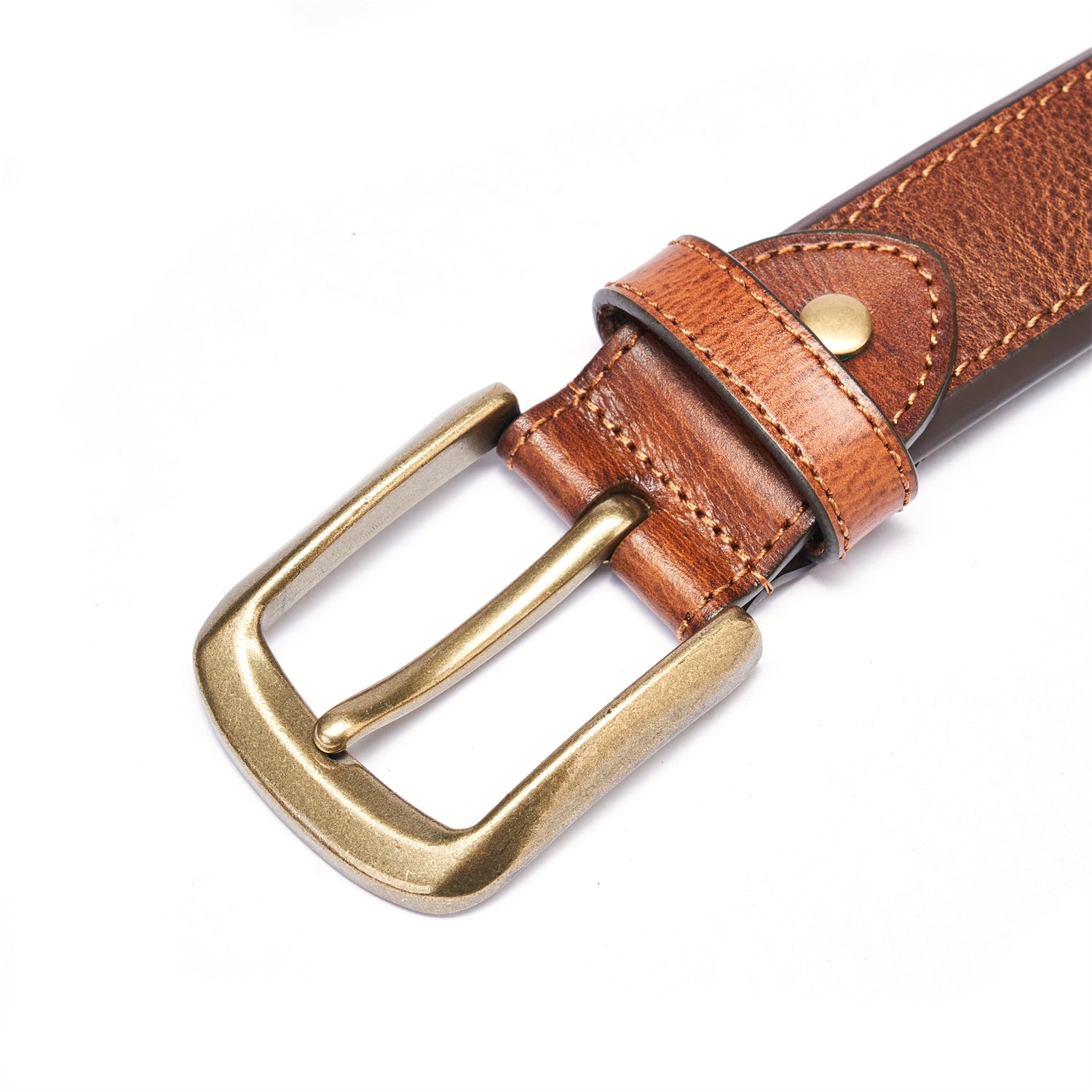 BELTLEY Heavy Duty 1.5 Belt - Double-Layer Full-Grain Leather in Saddle Brown