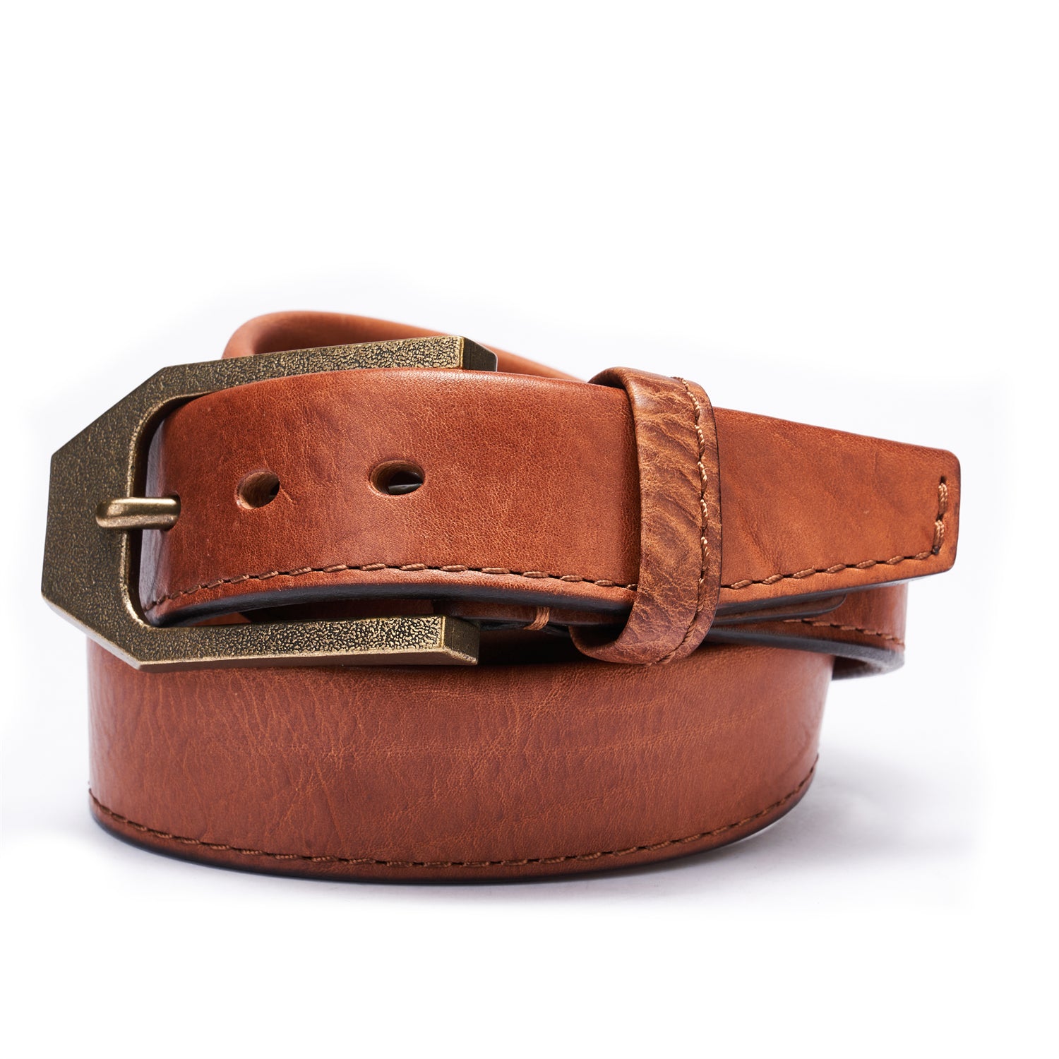 BELTLEY Khaki Heritage Belt 1.5" Super Heavy Duty -Antique Brass Buckle