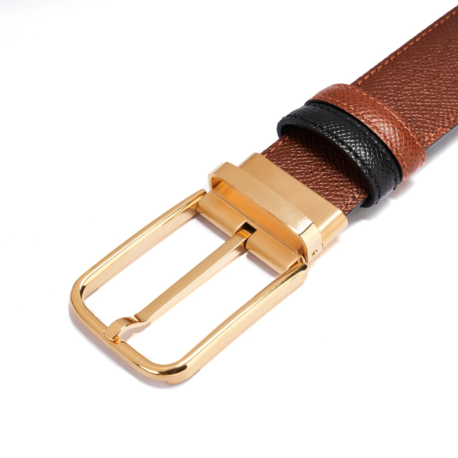 BELTLEY Light Luxury Reversible Brown/Black Belt 1.38" Width