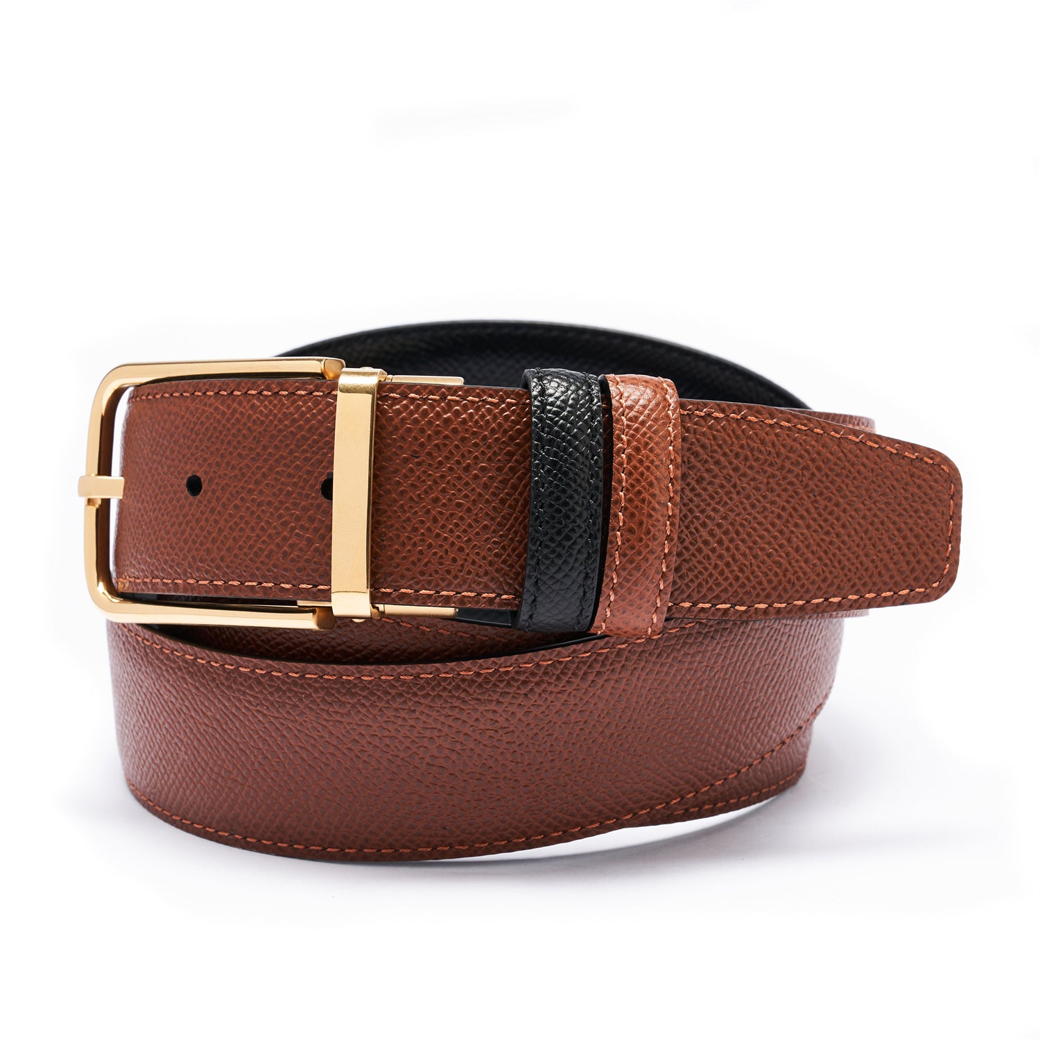BELTLEY Light Luxury Reversible Brown/Black Belt 1.38" Width