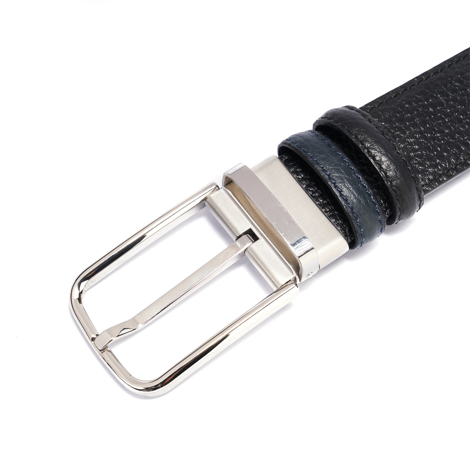 BELTLEY LuxeAffair Reversible Black/Navy Blue Belt 1.38" Width