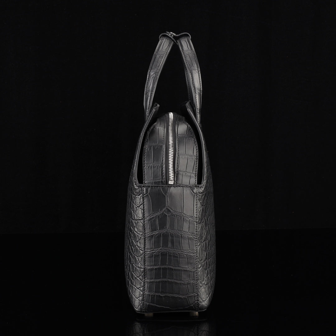 BELTLEY Onyx Black Crocodile CEO Tote | Briefcase for Men