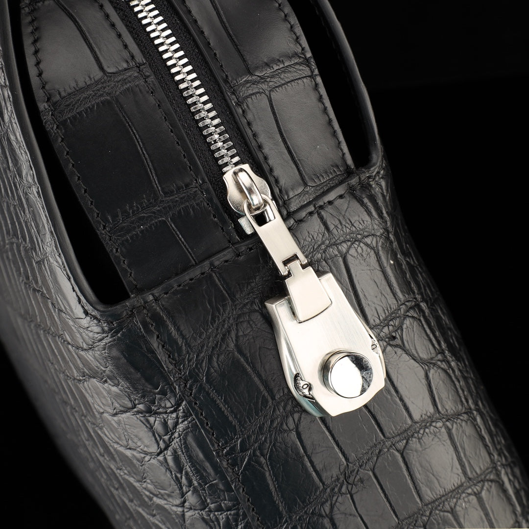 BELTLEY Onyx Black Crocodile CEO Tote | Briefcase for Men