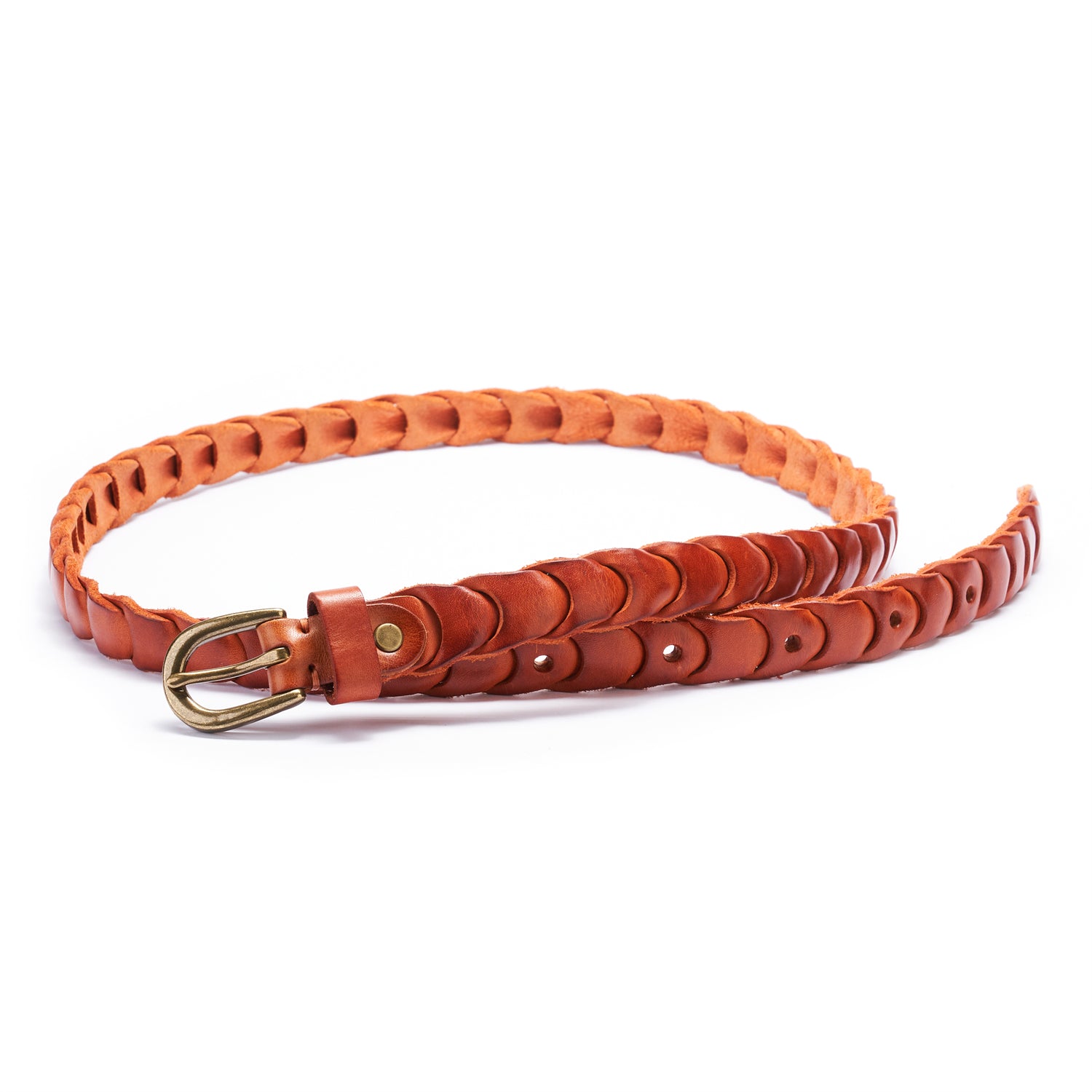 Orange Hand-Woven Belt For Lady 20mm By BELTLEY