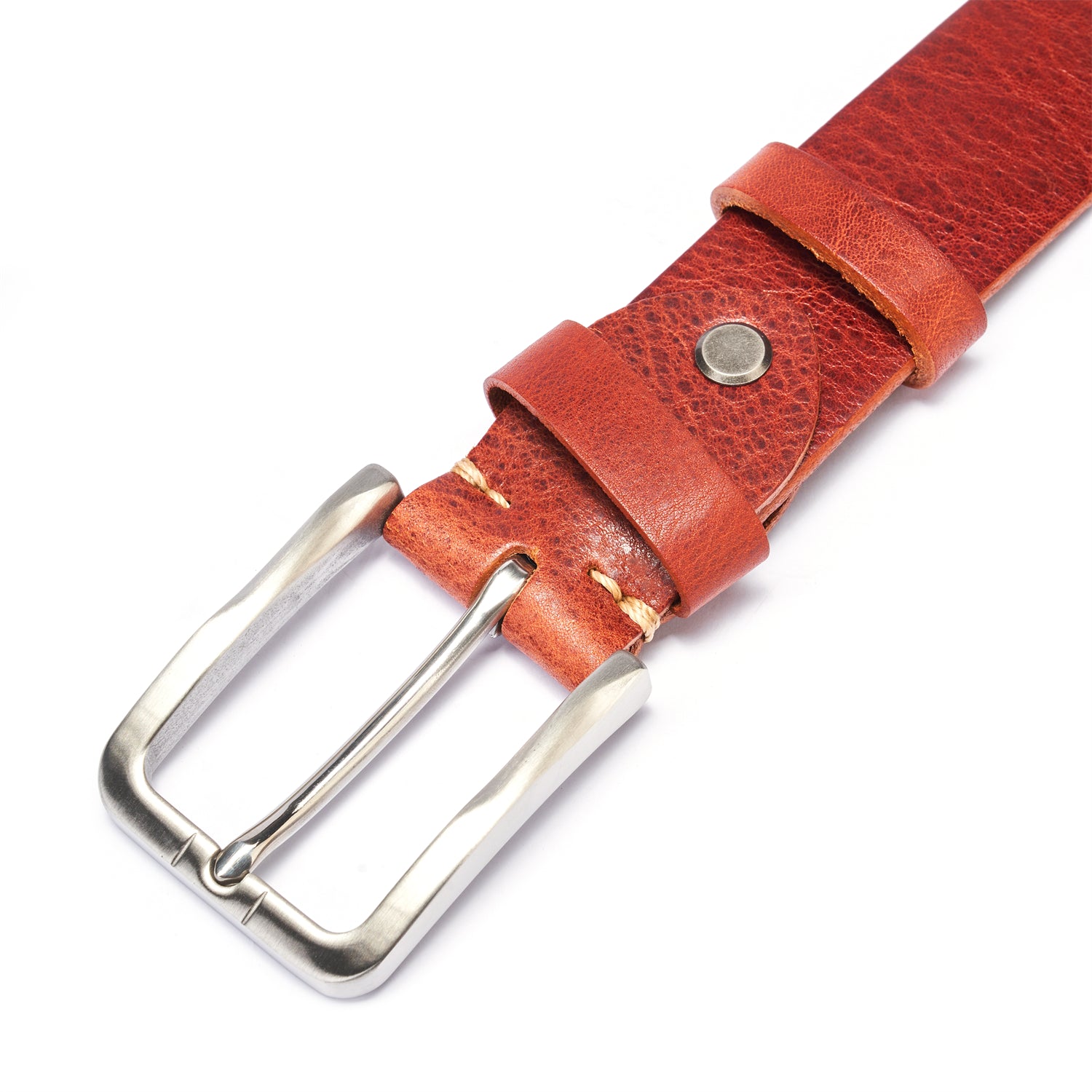 BELTLEY Oxblood Brown Everyday Leather Belt 1.5” - Full Grain SS Buckle