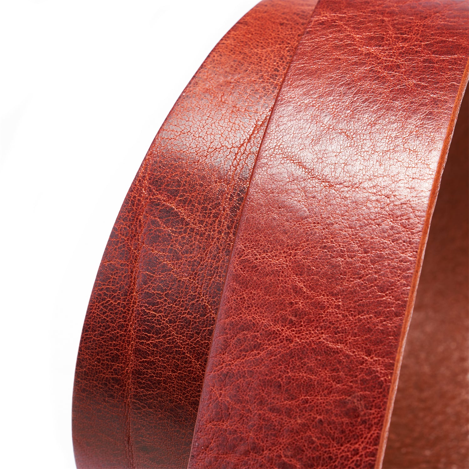 BELTLEY Oxblood Brown Everyday Leather Belt 1.5” - Full Grain SS Buckle