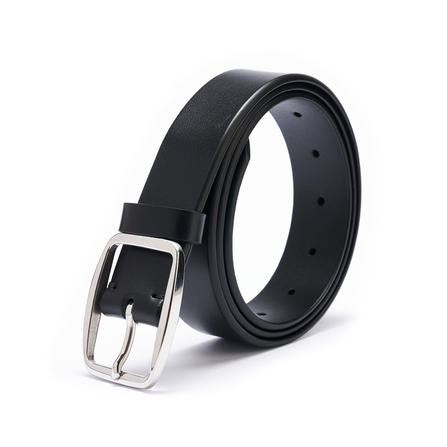 BELTLEY Piano Black Slim Belt for Women