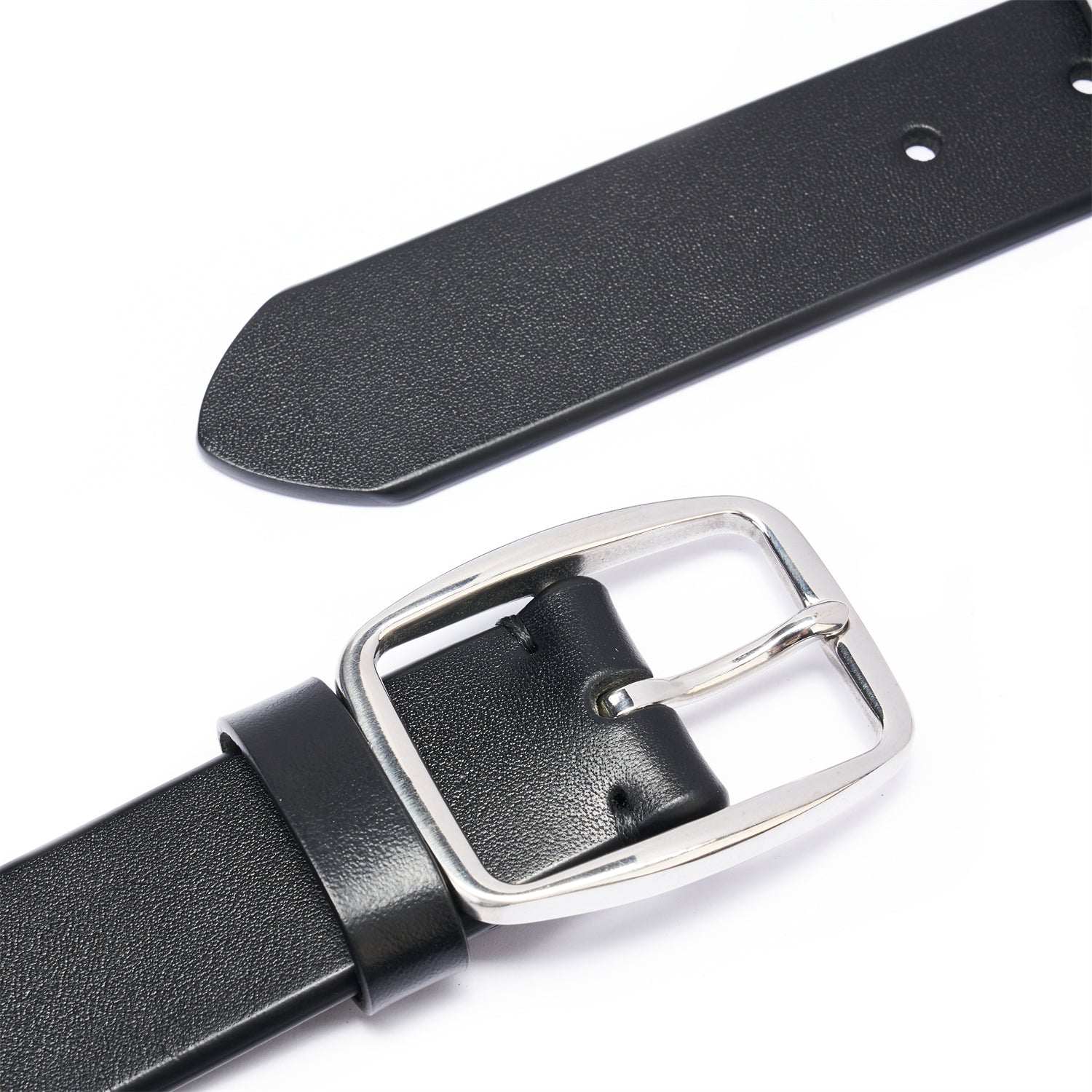 BELTLEY Piano Black Slim Belt for Women