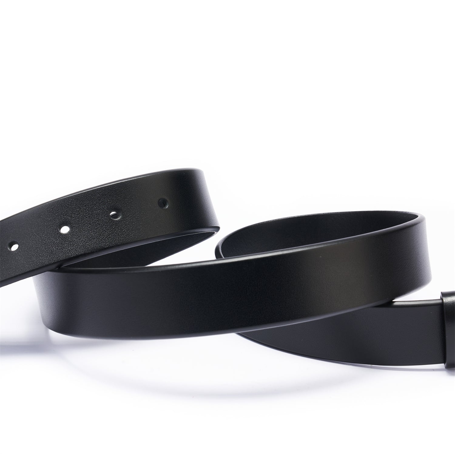 BELTLEY Piano Black Slim Belt for Women