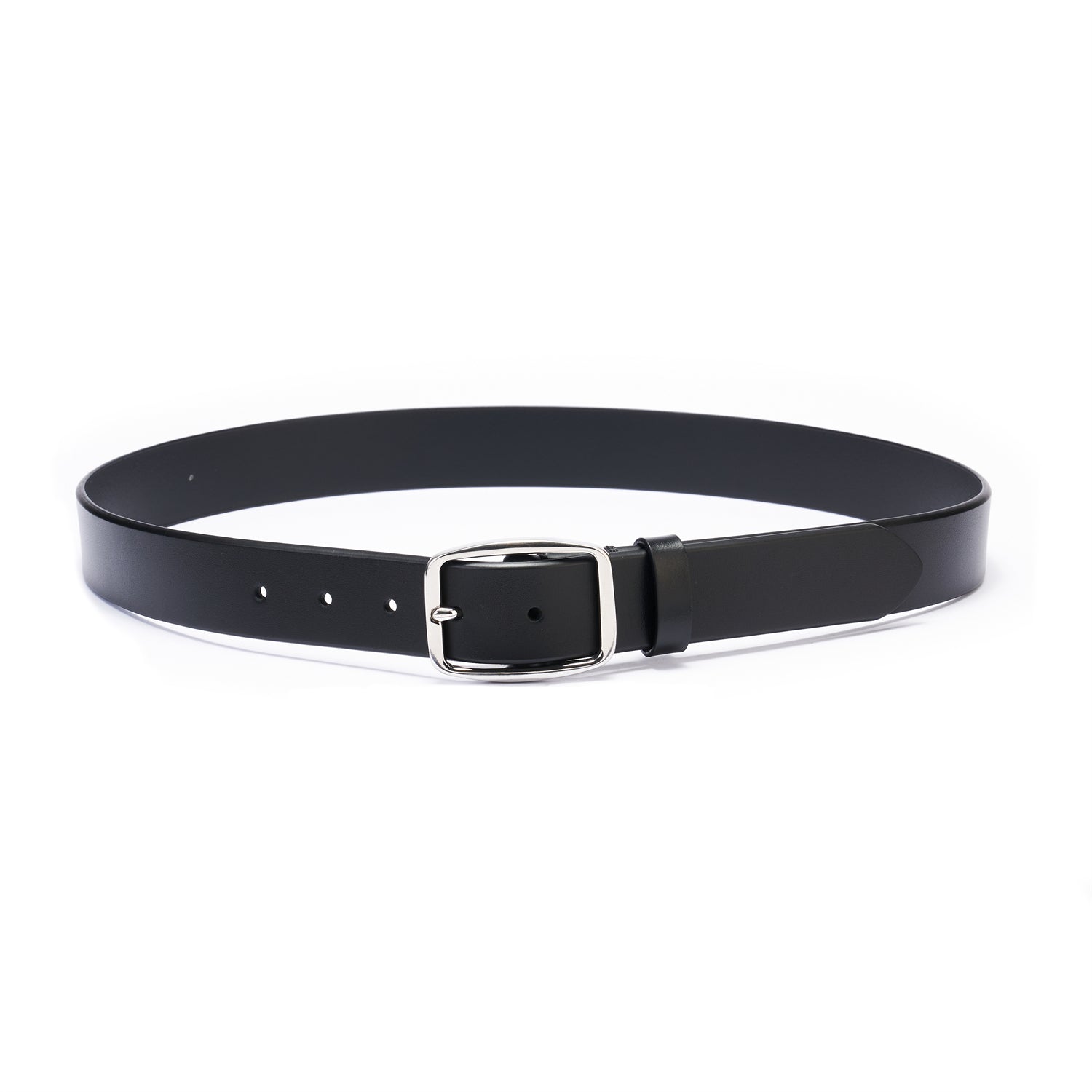 BELTLEY Piano Black Slim Belt for Women