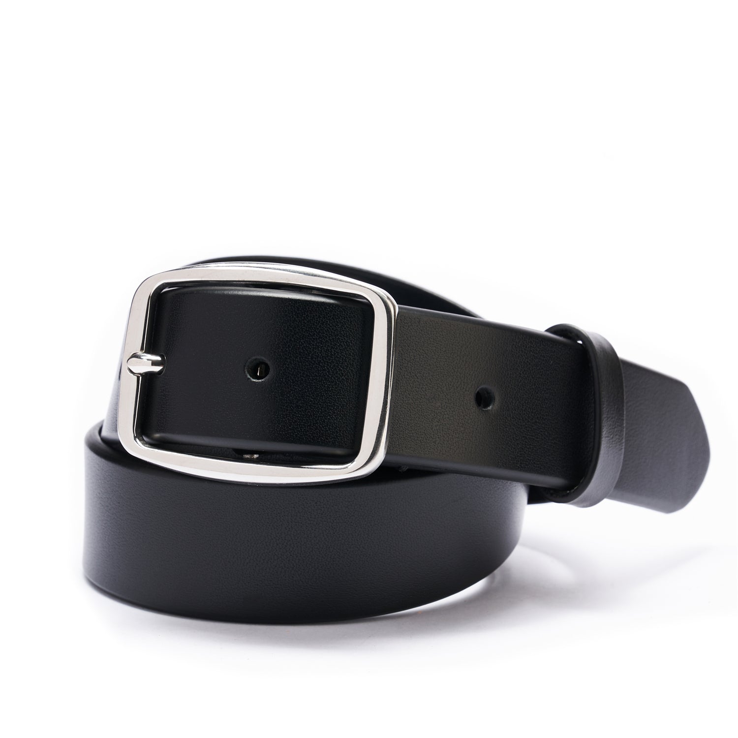 BELTLEY Piano Black Slim Belt for Women