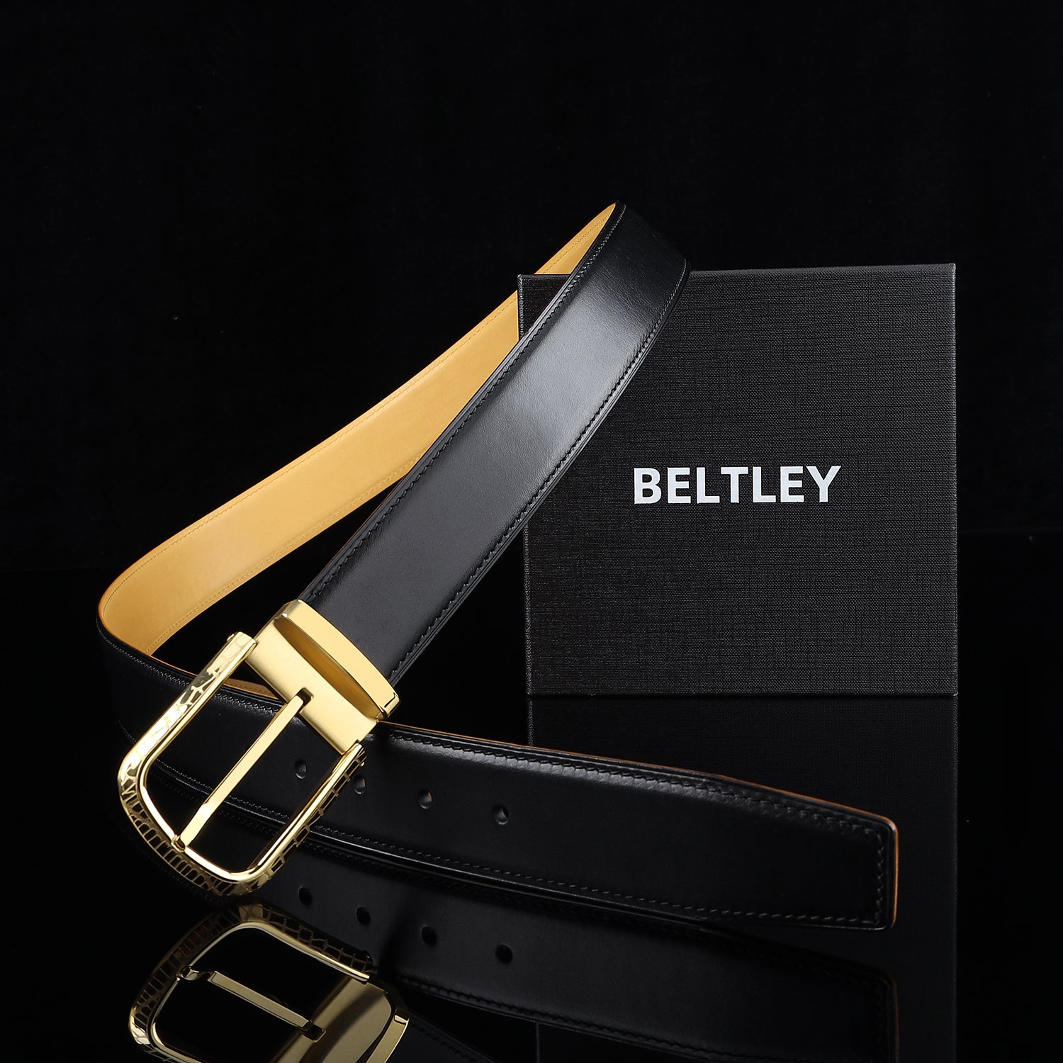 BELTLEY Premium Calfskin Everyday Belt for Men