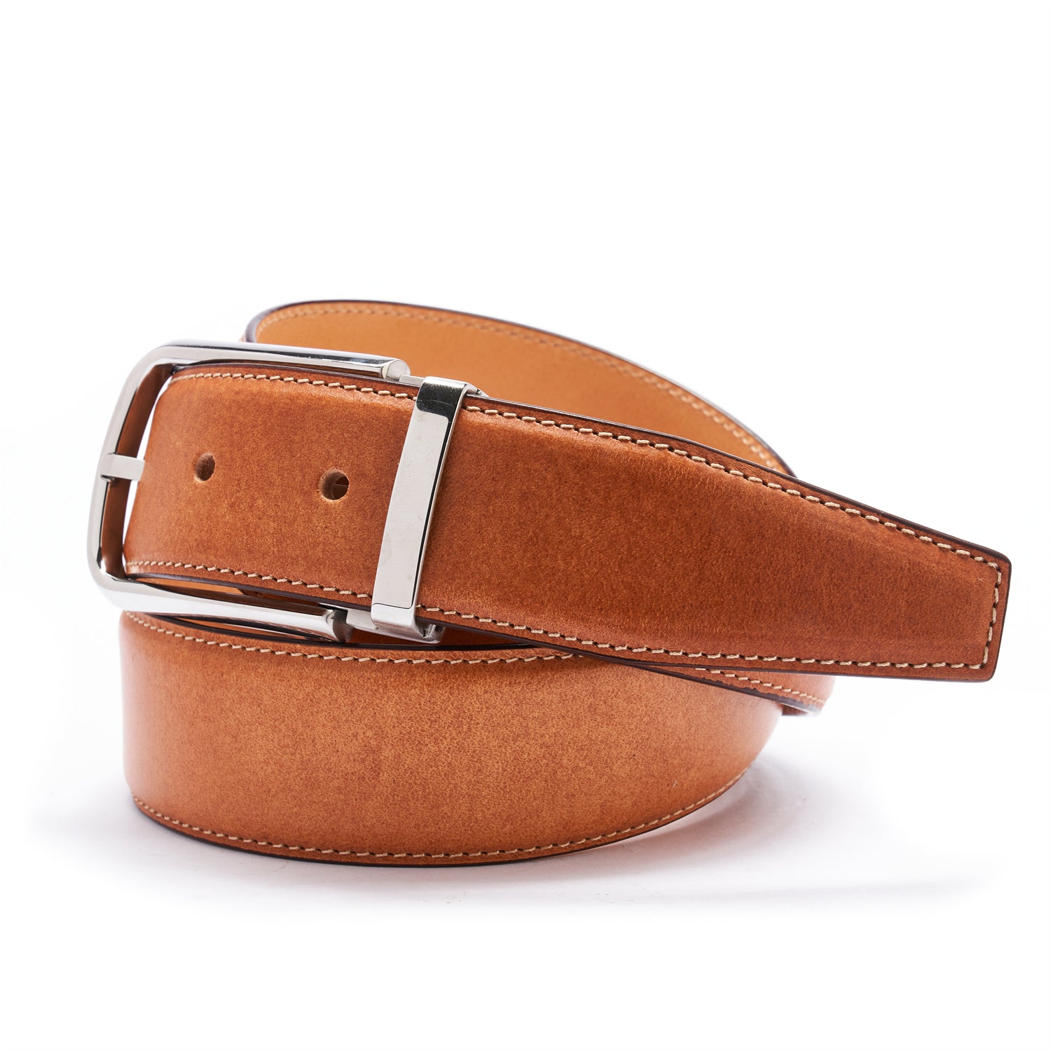 BELTLEY Premium Full-Grain Calfskin Leather Belt – 1.38” Orange | Unisex
