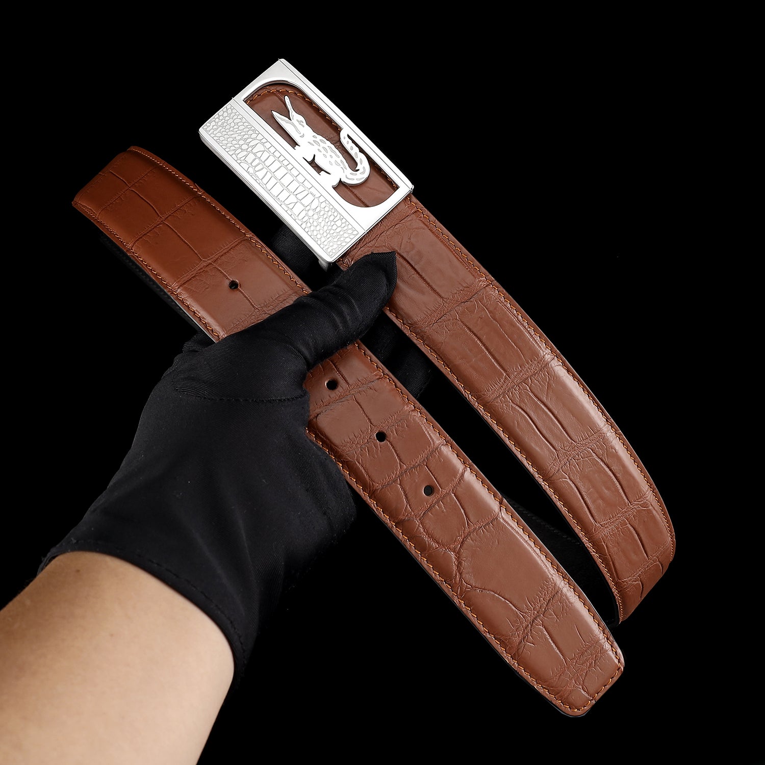 Real Crocodile Leather Belt for Men — additional view 12 | BELTLEY