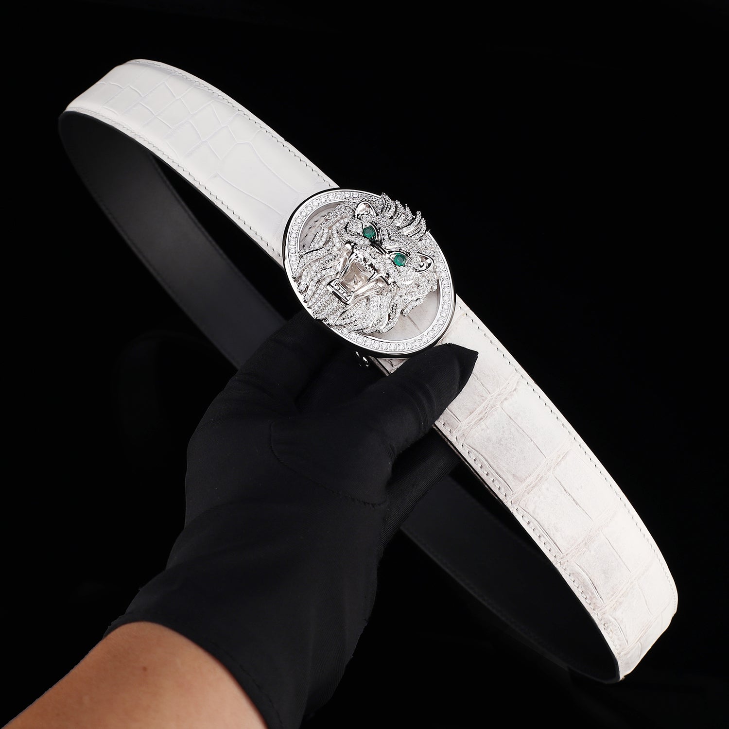 BELTLEY Real Himalayan Crocodile Skin Belt For Men