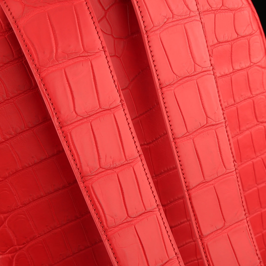 BELTLEY Red Matte Nile Crocodile Backpack