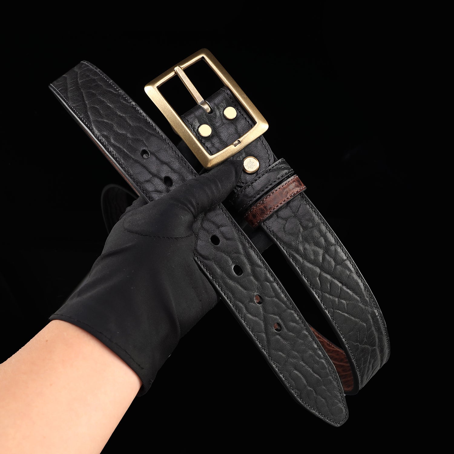 BELTLEY Reversible Full-Grain Leather Belt-Black and Brown