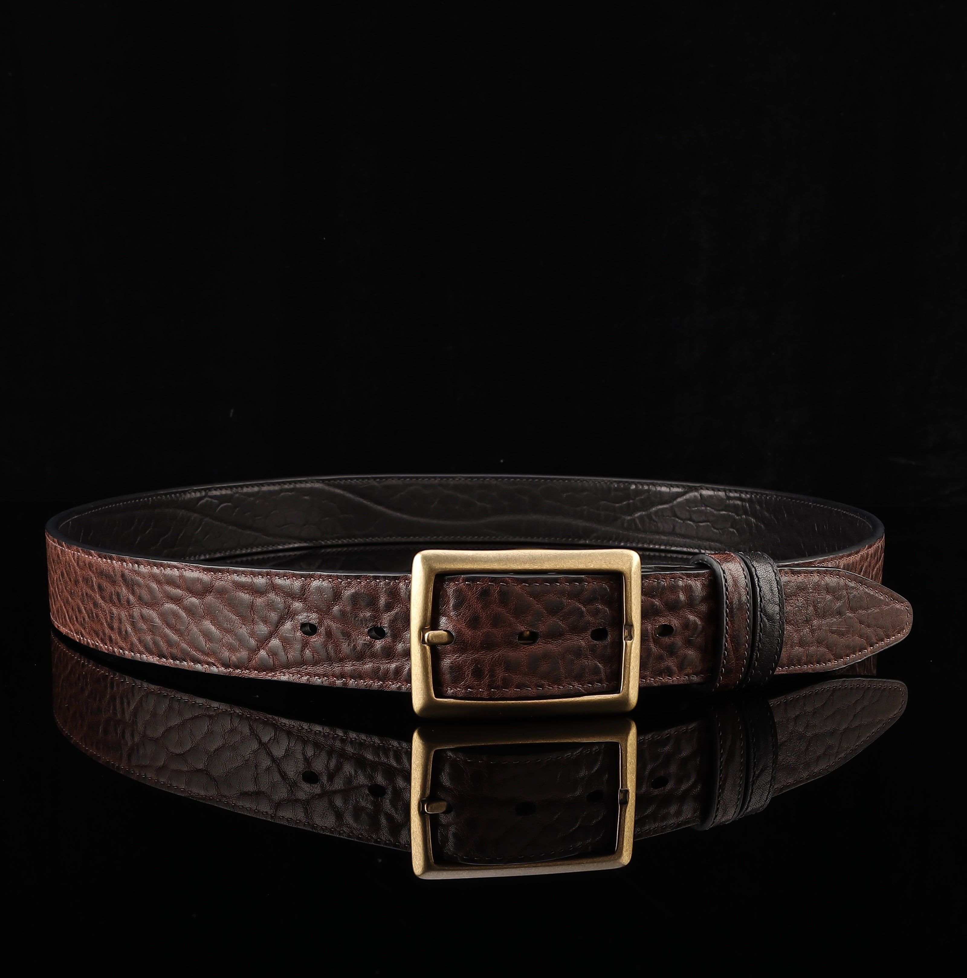 BELTLEY Reversible Leather Belt- Brown and Black