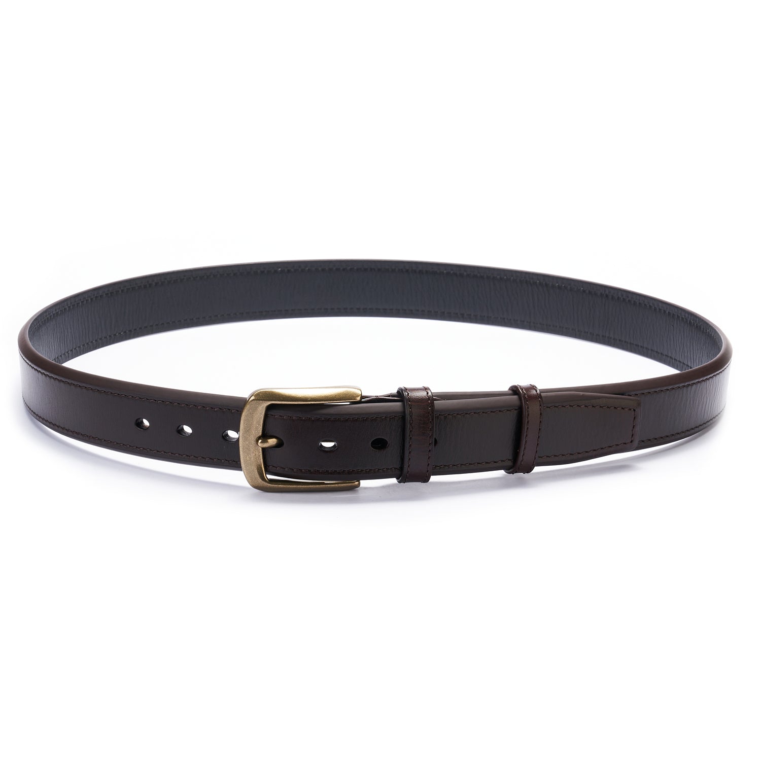 BELTLEY Thick Espresso Double Layer Belt Width 1.5"