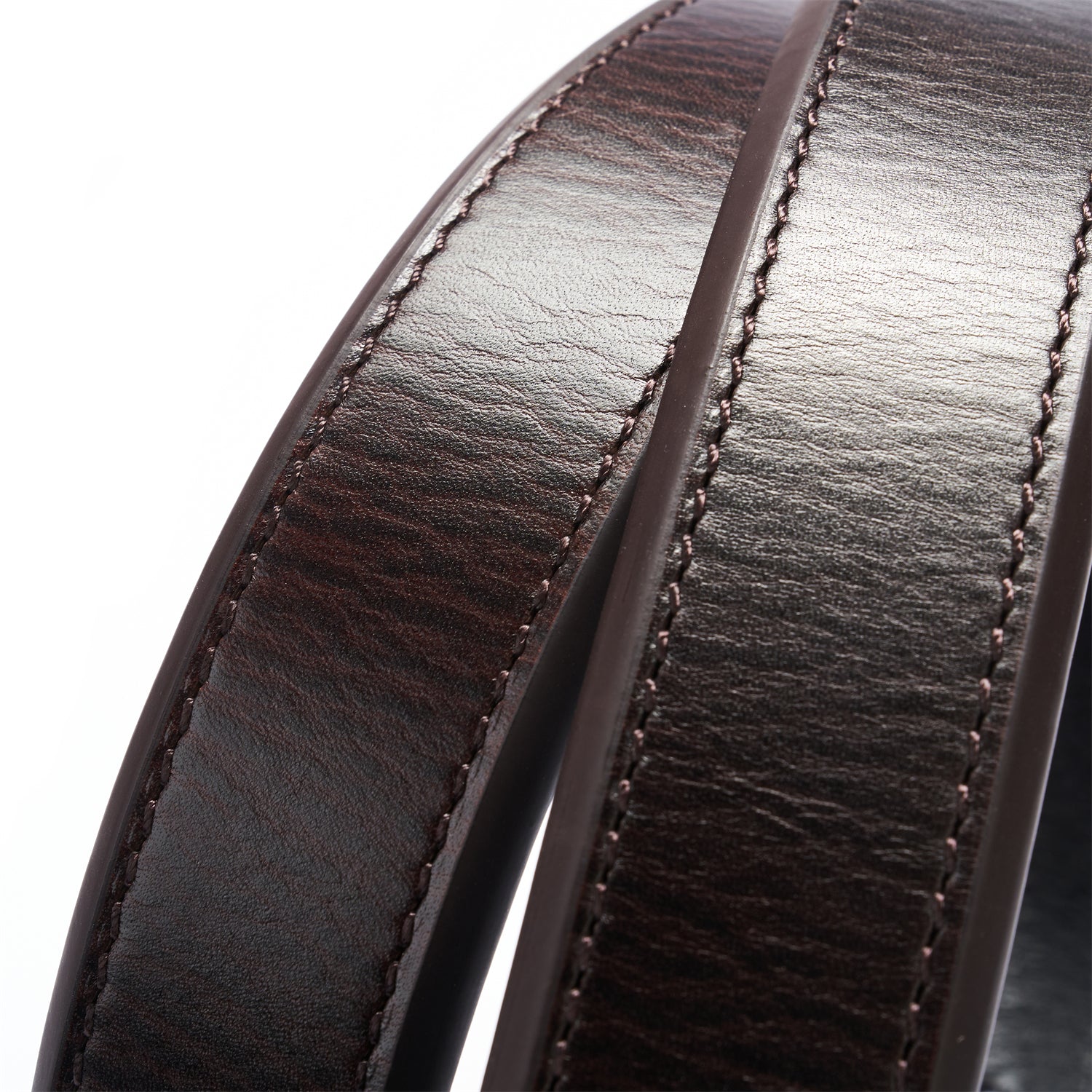 BELTLEY Thick Espresso Double Layer Belt Width 1.5"
