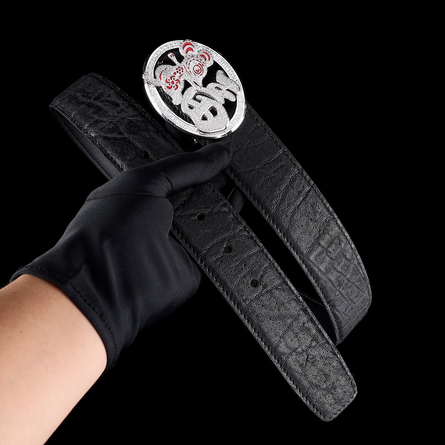 BELTLEY Unique (LUCKY Jerry) Buckle Elephant Belt 1.5 Inches-Black Color