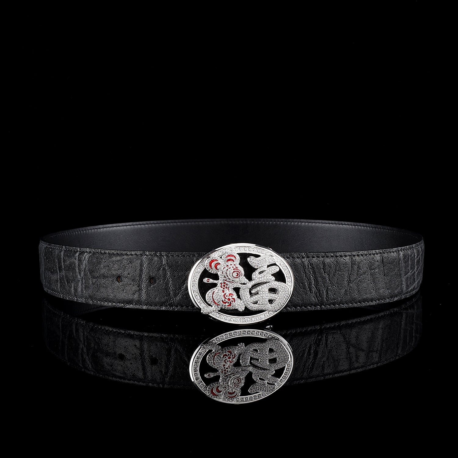 BELTLEY Unique (LUCKY Jerry) Buckle Elephant Belt 1.5 Inches-Black Color