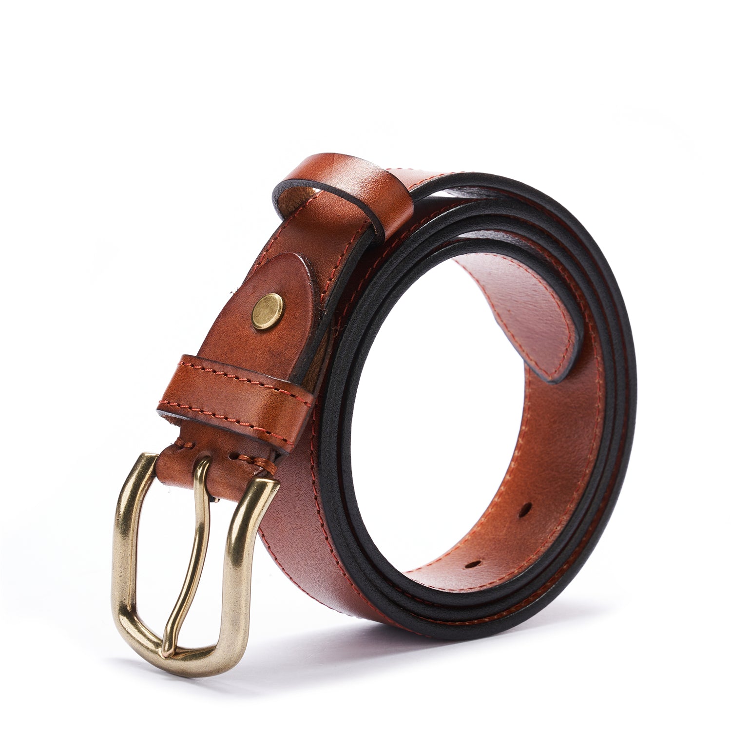 BELTLEY Unisex 1.25“ Light Brown Leather Belt - Classic & Stylish