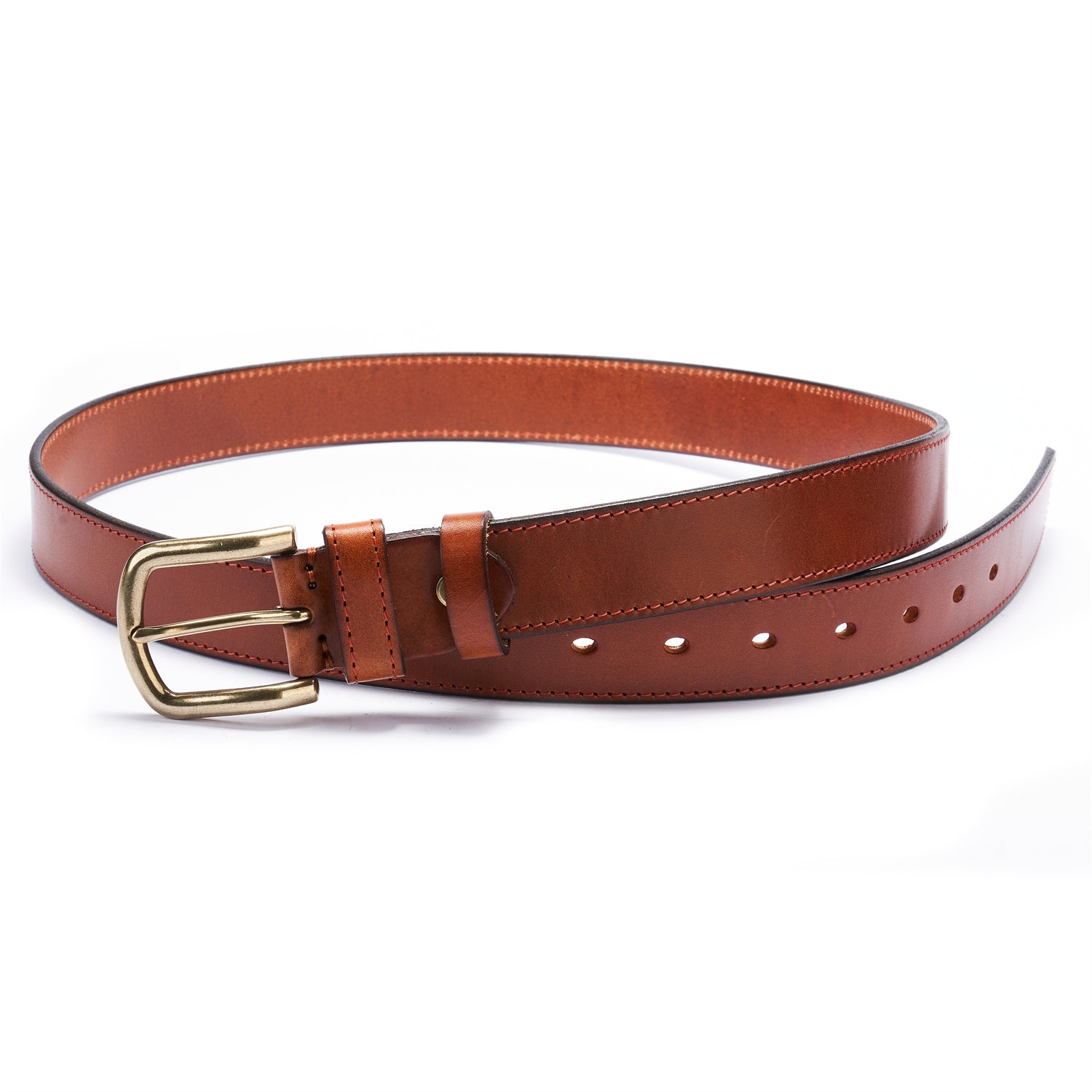 BELTLEY Unisex 1.25“ Light Brown Leather Belt - Classic & Stylish
