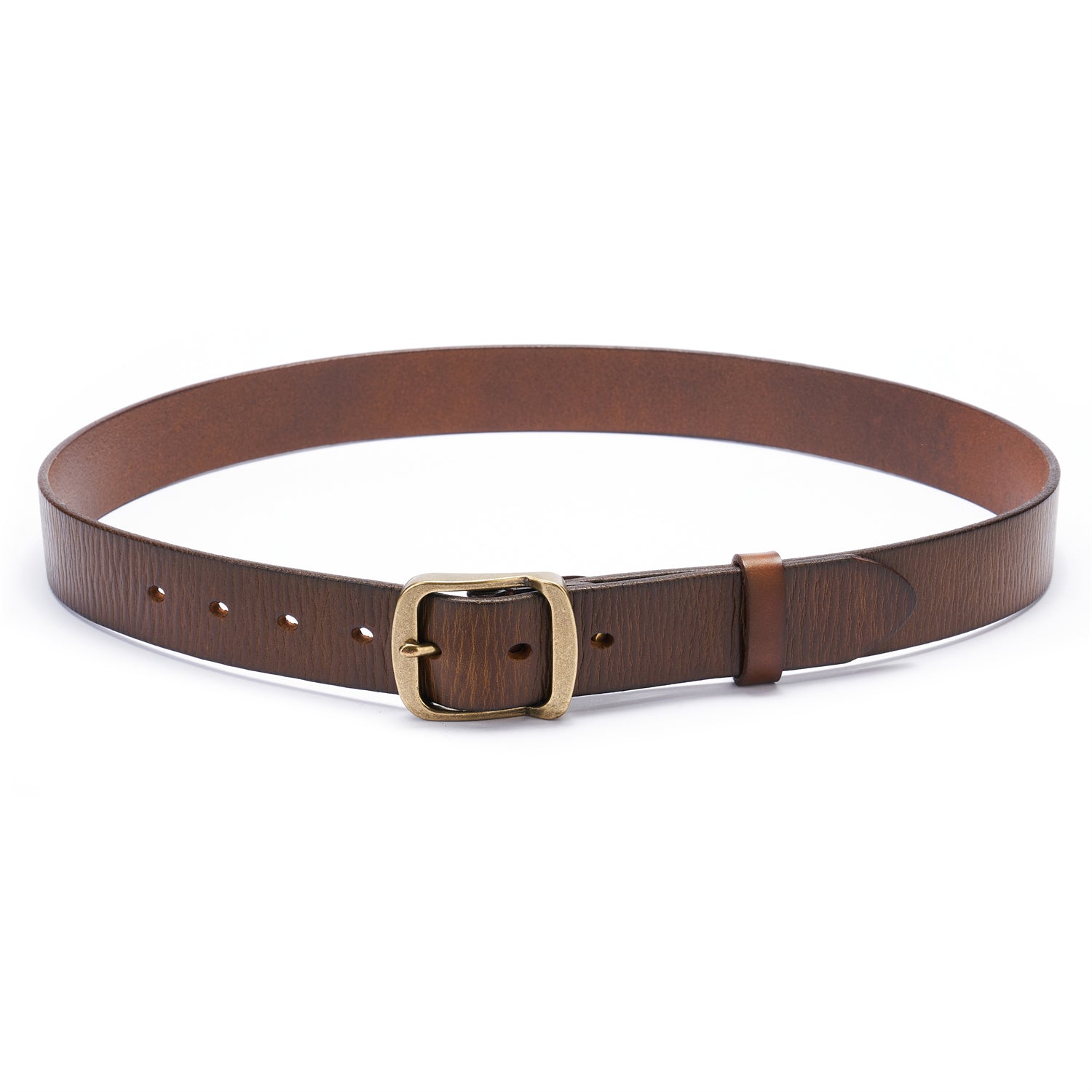 BELTLEY Unisex 1.25”Brown Leather Belt