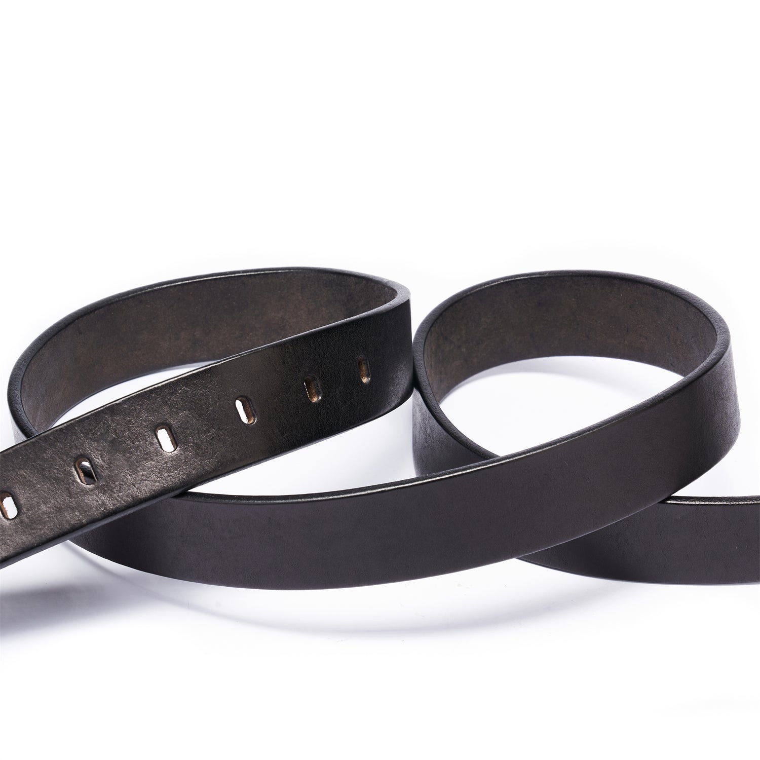 BELTLEY Unisex Antique Belt 1.38 - Black Full-Grain Leather Solid Brass Buckle