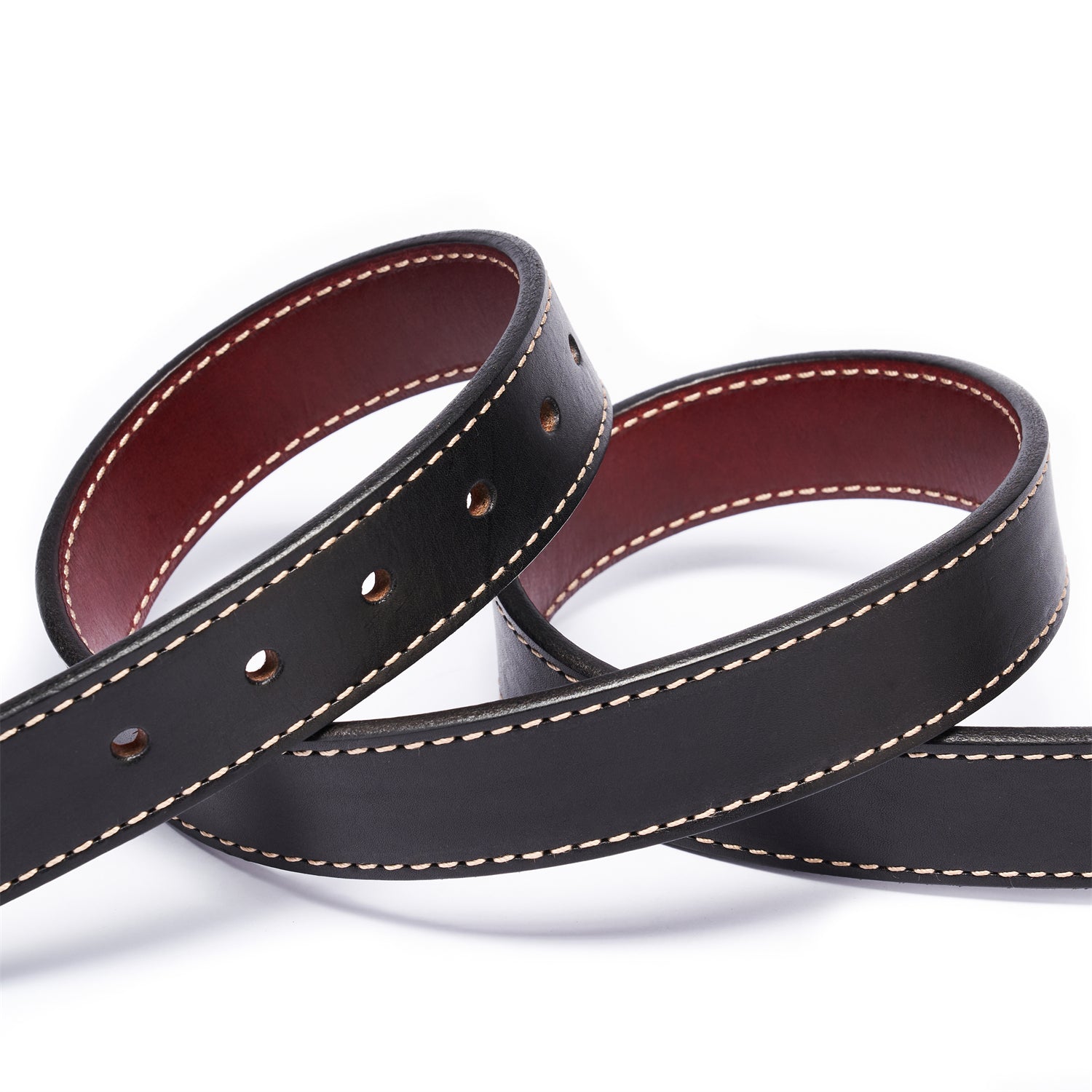BELTLEY Unisex Reversible Belt β 1.38β Full-Grain Leather in Black & Wine
