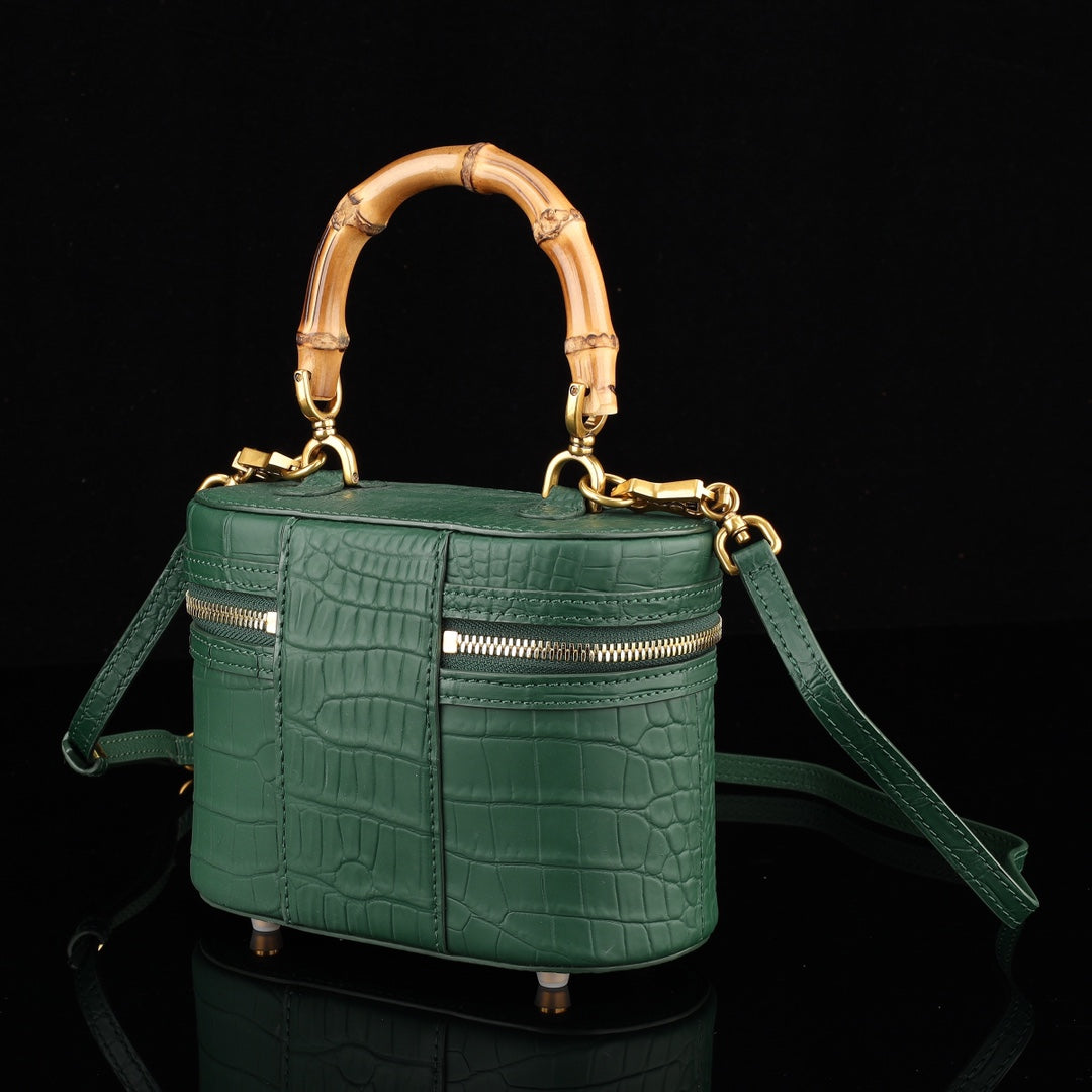 BELTLEY Vintage-Inspired Emerald Green Nile Crocodile Vanity Case