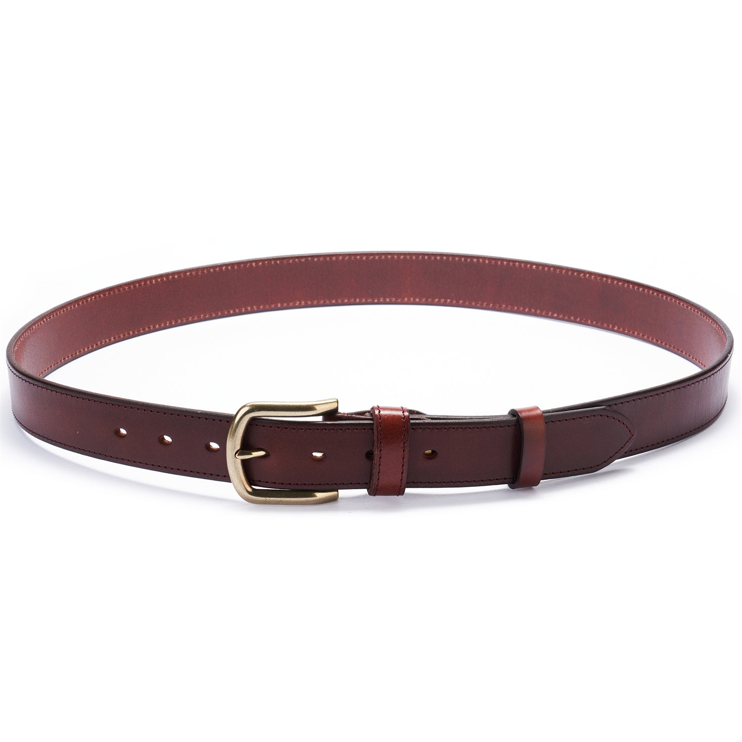 BELTLEY Vintage Burgundy Leather Belt - Unisex, Full Grain, 1.25" Wide