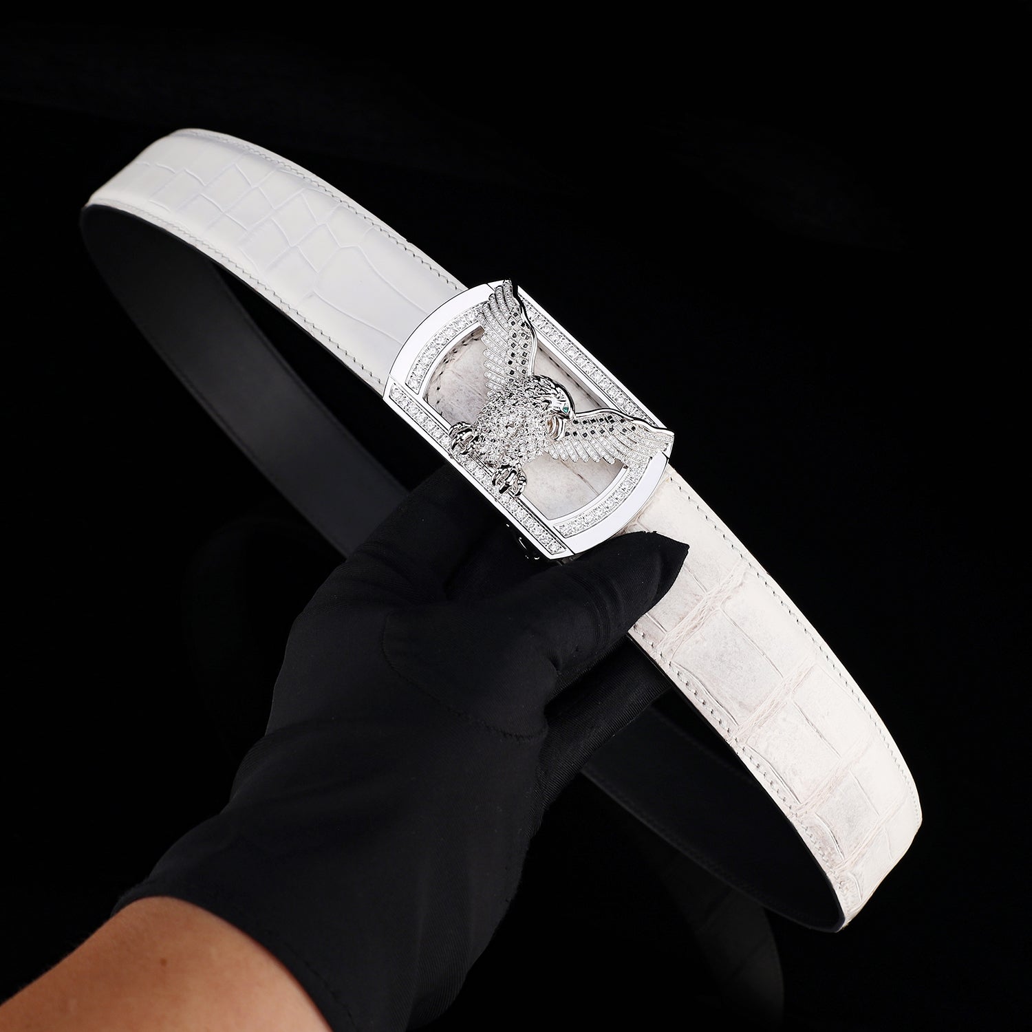 BELTLEY White Gradient Crocodile Belt – Himalayan Crocodile Belt