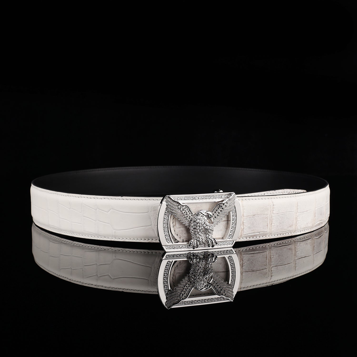 BELTLEY White Gradient Crocodile Belt – Himalayan Crocodile Belt