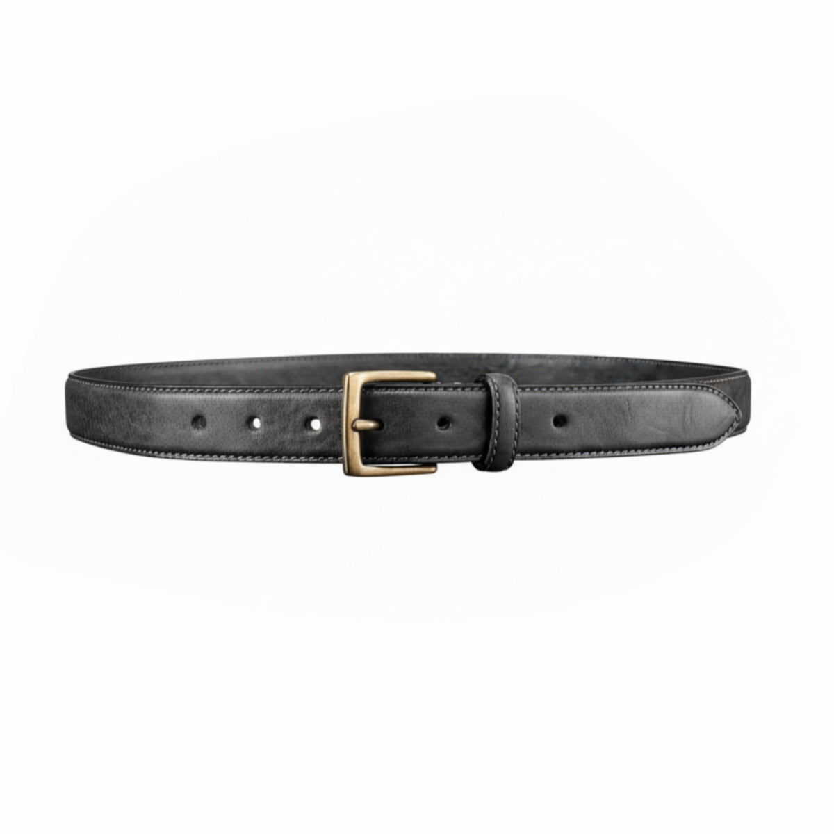 BELTLEY Women's Skinny Black Leather Belt | 28mm Width