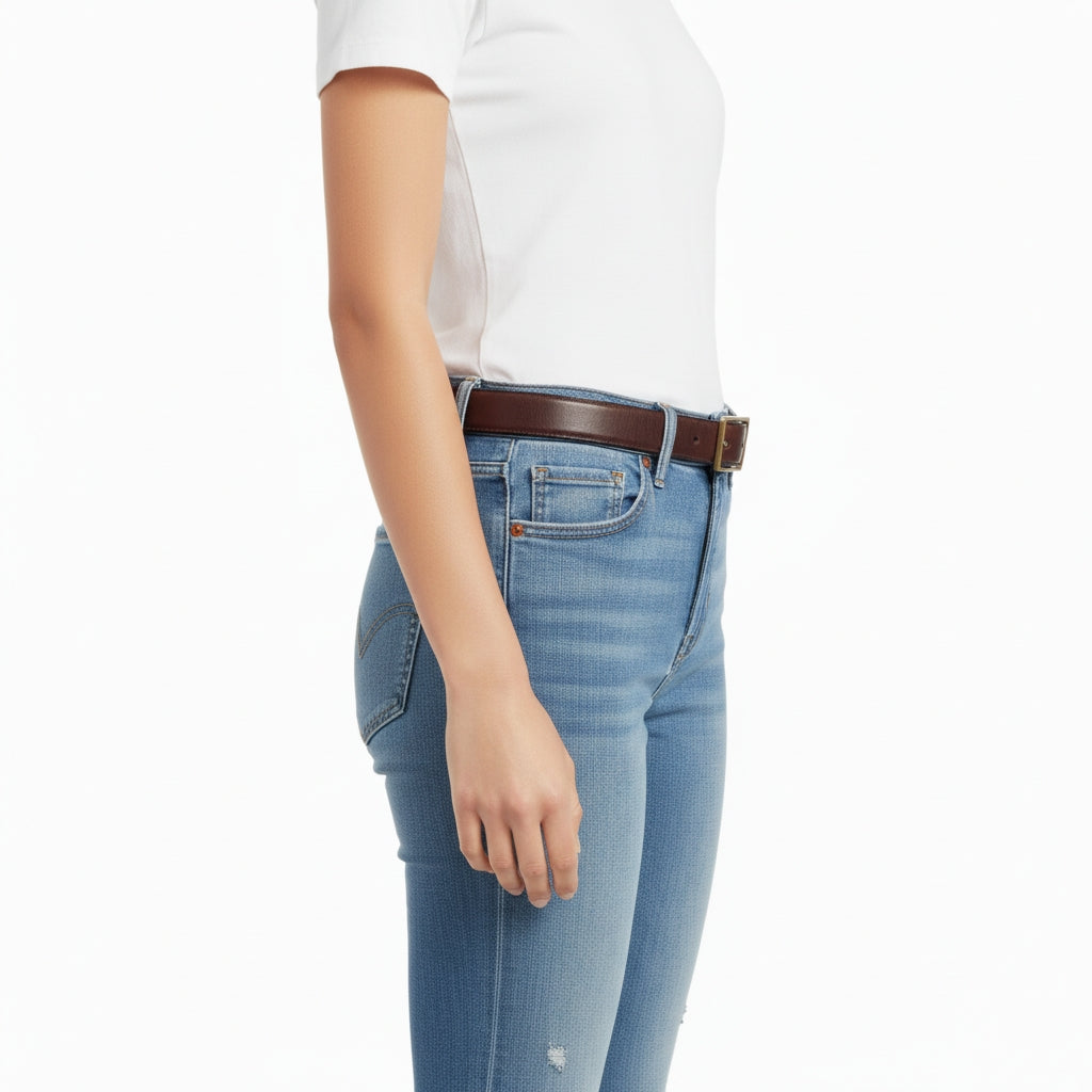 BELTLEY 1.38" Dark Purple Leather Belt for Men & Women