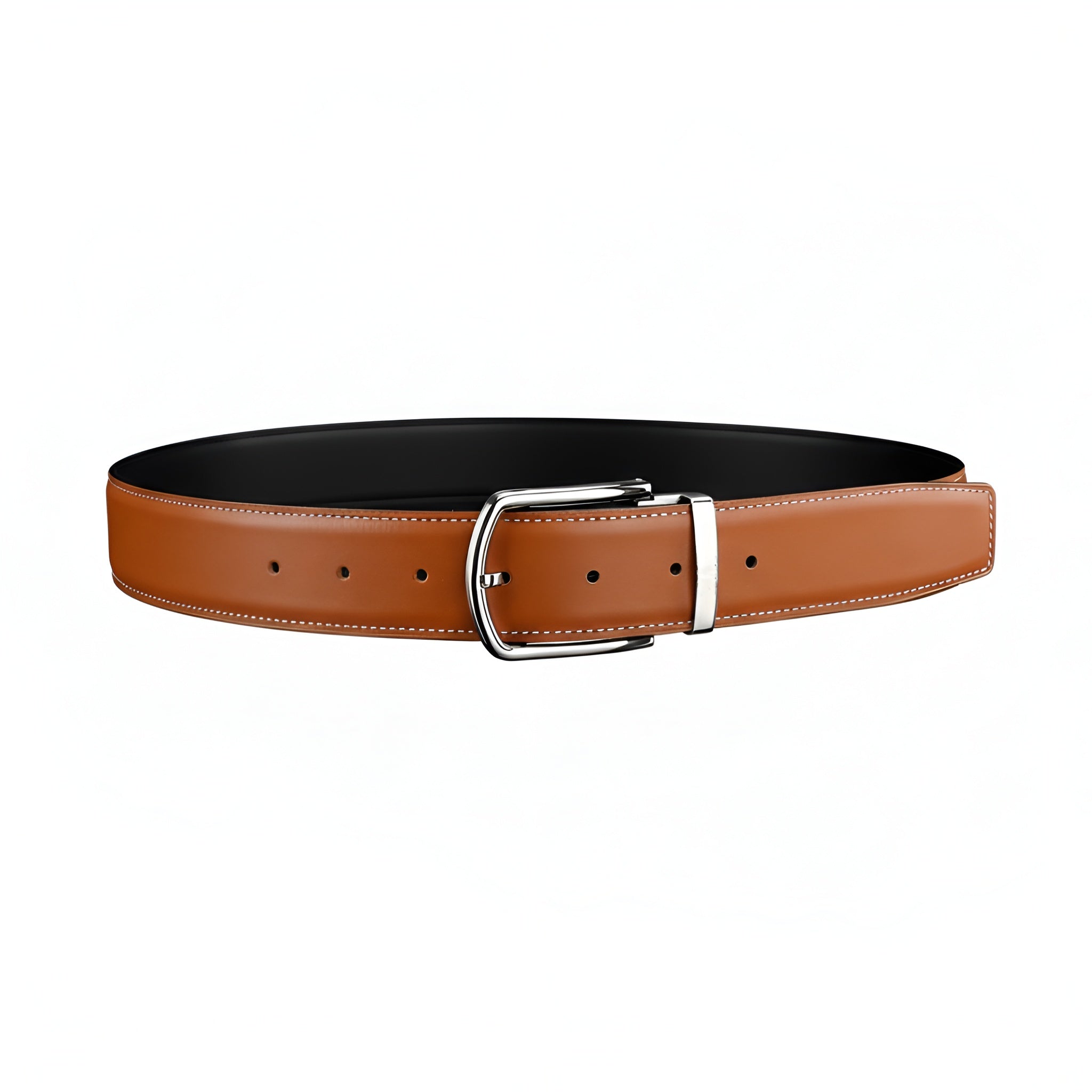 BELTLEY Bright Tan Smooth Leather Belt-Unisex