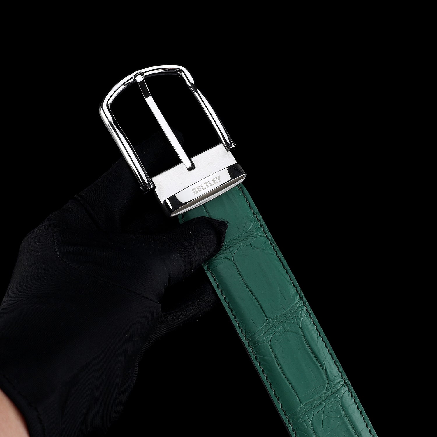 BELTLEY Men's Real Nile Crocodile Skin Belt | Matte Finish | 1.5" Wide