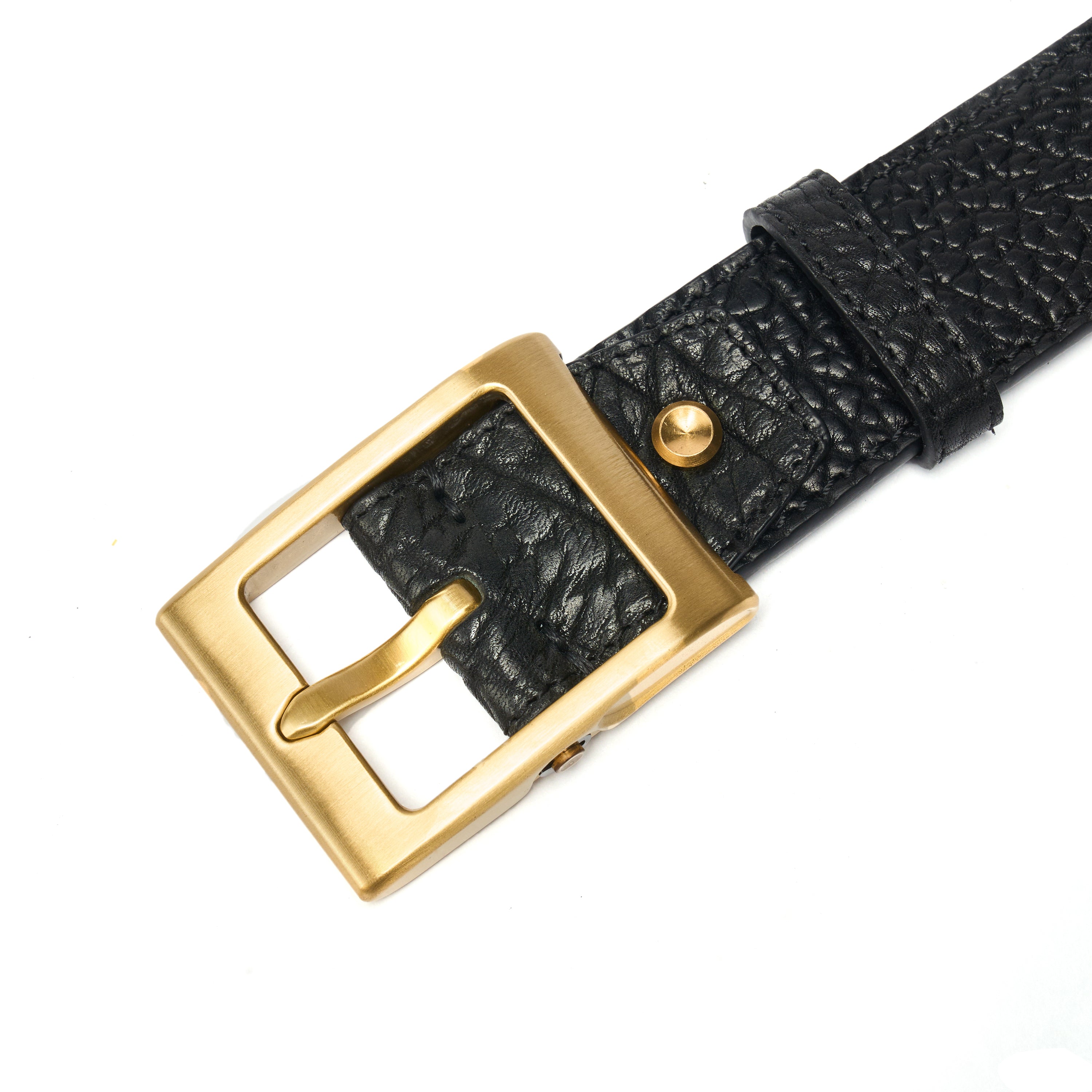 BELTLEY Black Savage-Grained Leather Belt( 100% Full-Grain)-1.50 inches WIDE