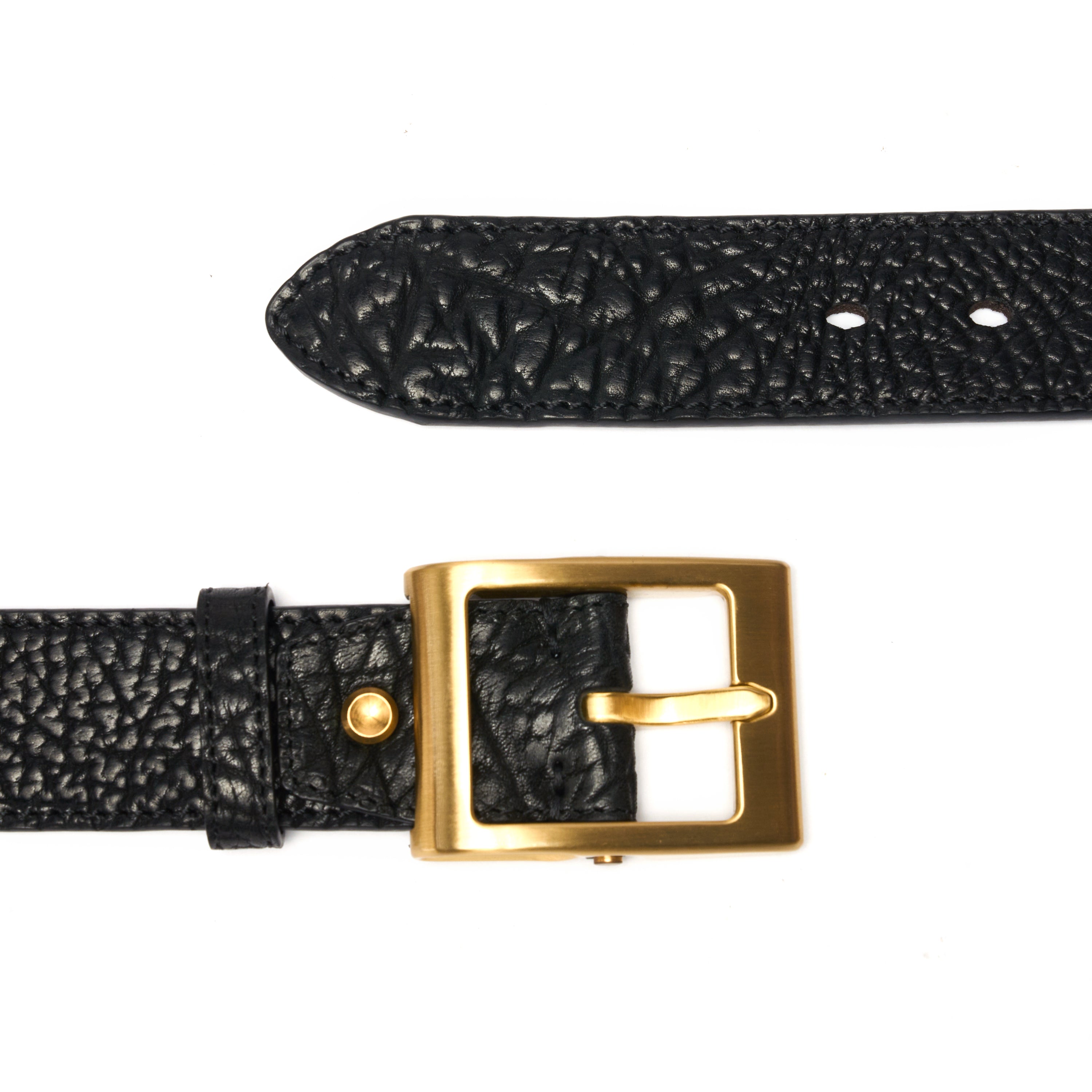 BELTLEY Black Savage-Grained Leather Belt( 100% Full-Grain)-1.50 inches WIDE