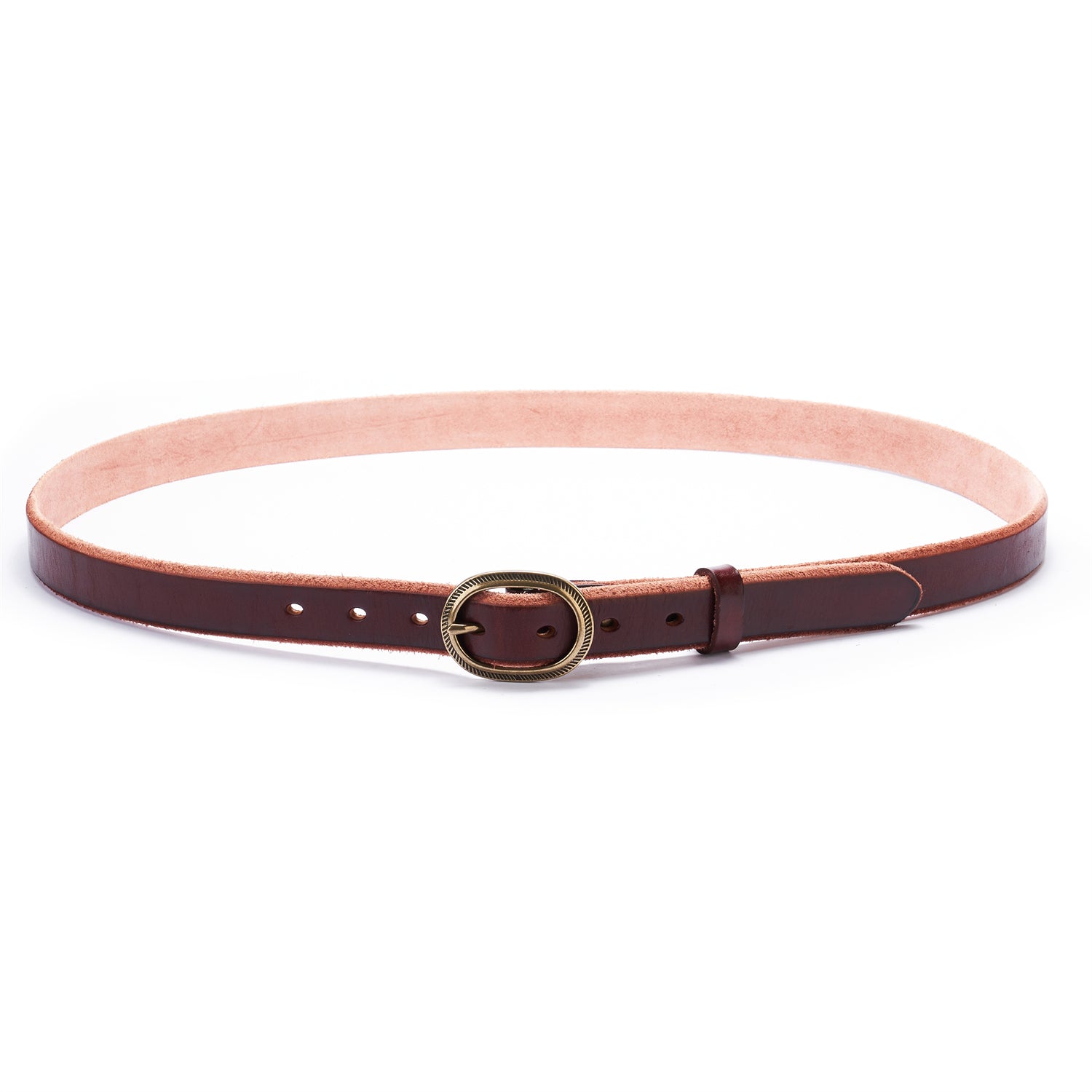 BETLEY Burgundy Full Grain Leather Belt for Women - Raw Edge Elegance (28mm)