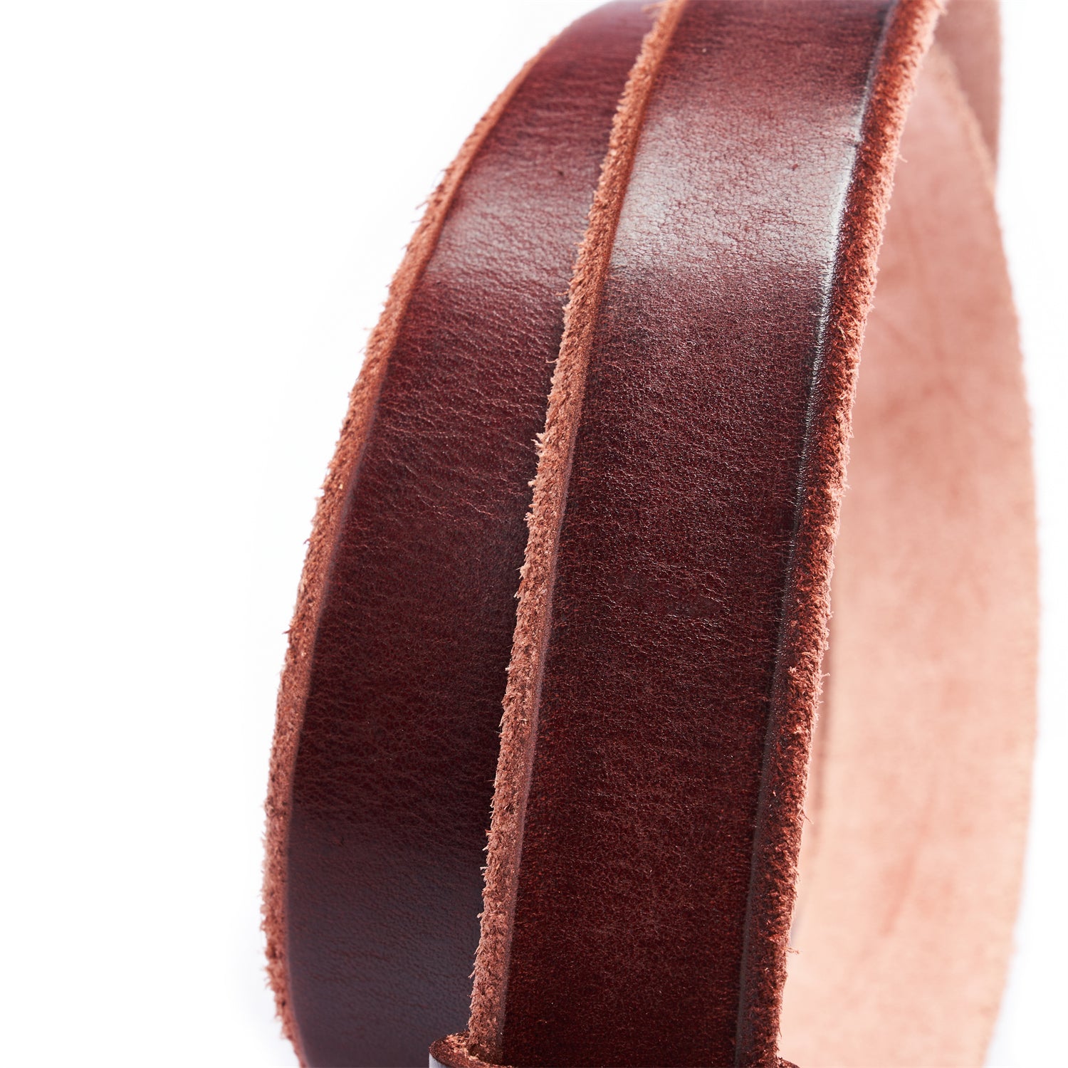 BETLEY Burgundy Full Grain Leather Belt for Women - Raw Edge Elegance (28mm)